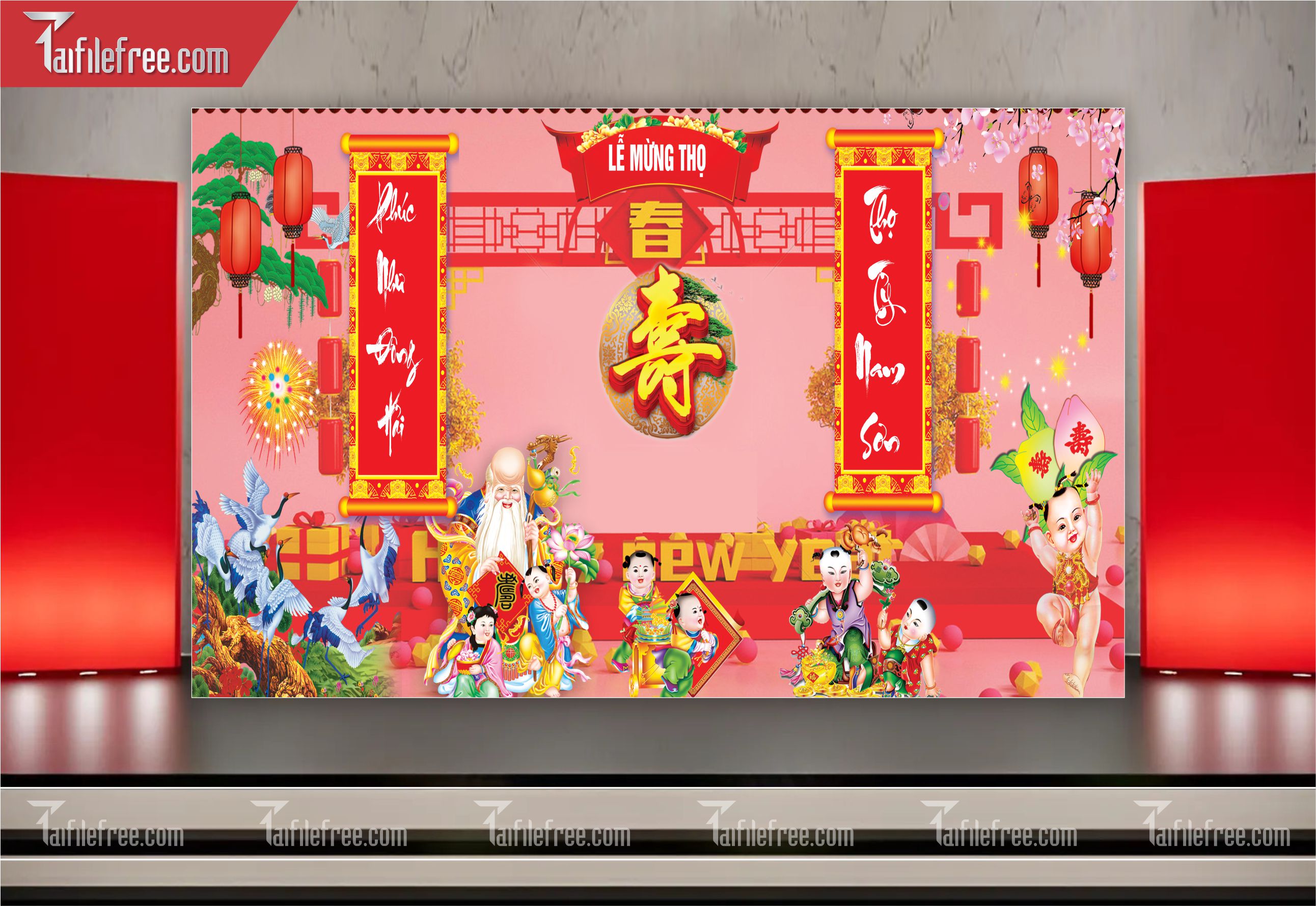 Background Phông Nền Mừng Thọ_MT05