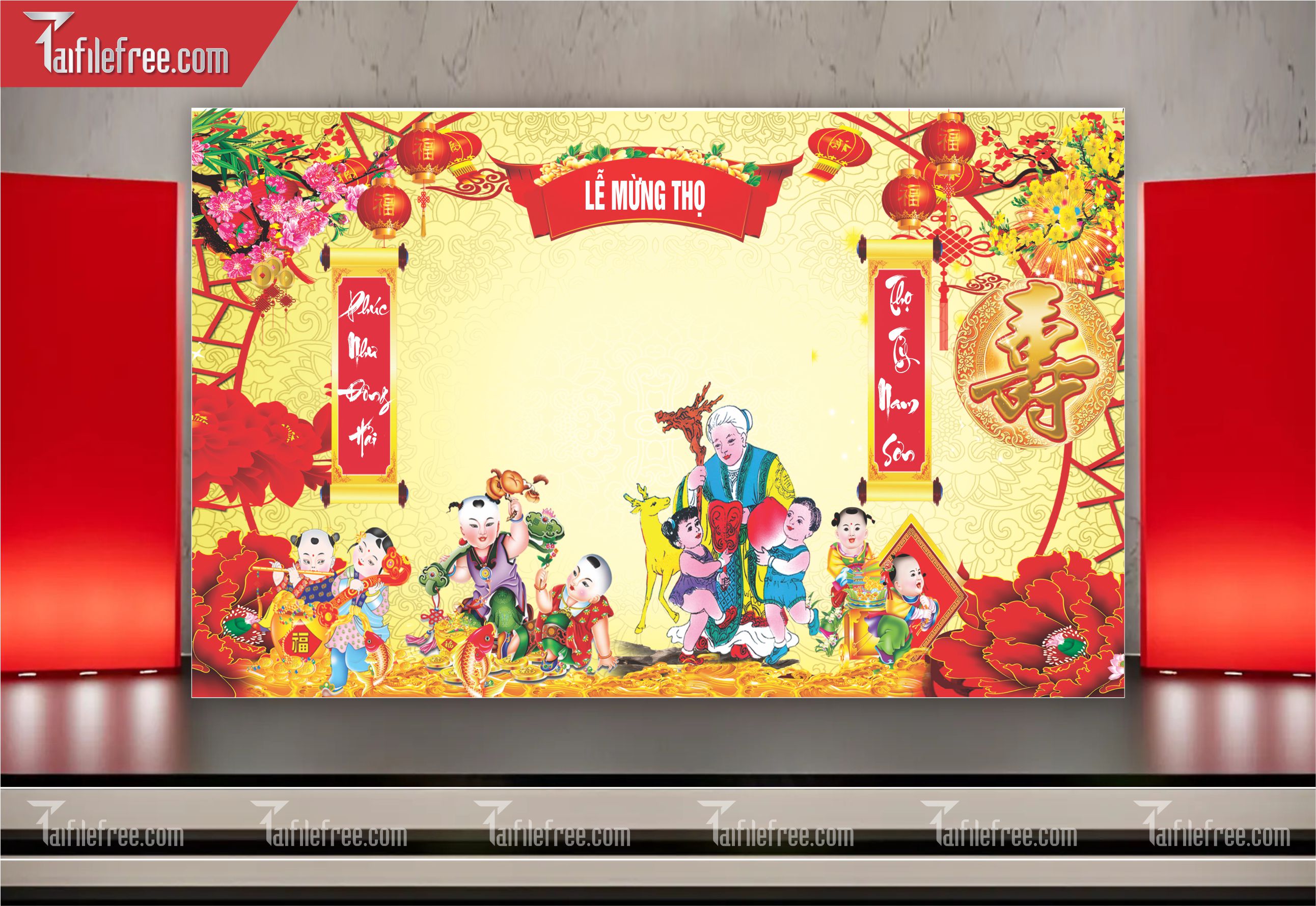 Background Phông Nền Mừng Thọ_MT06