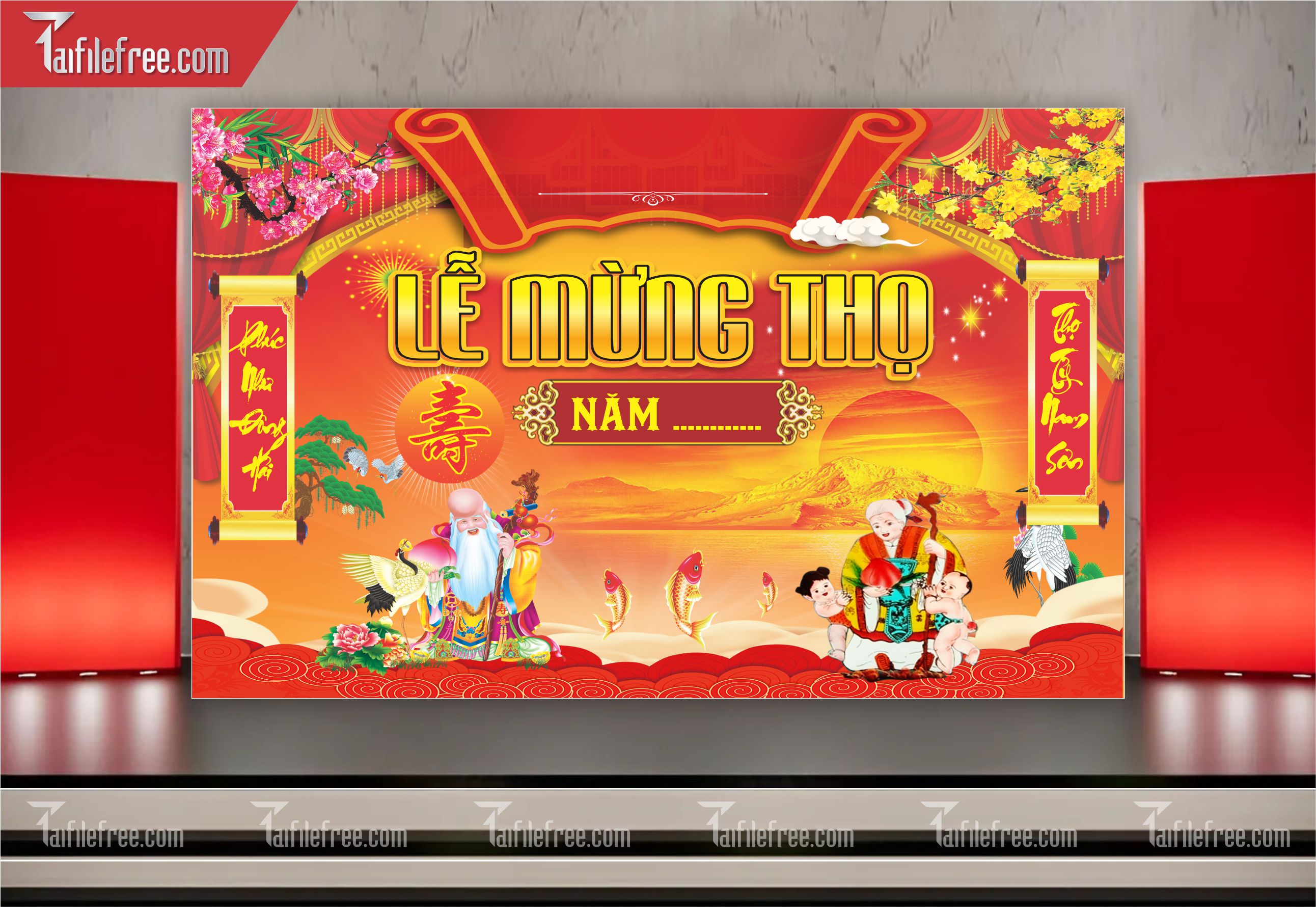 Background Phông Nền Mừng Thọ_MT07