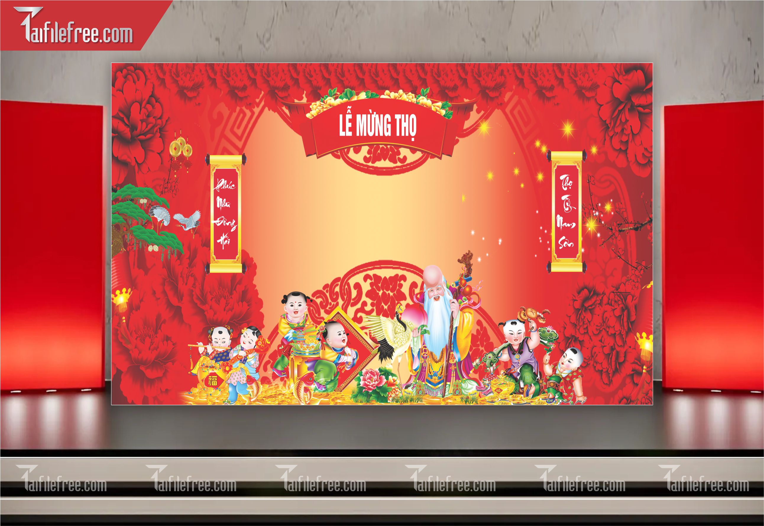 Background Phông Nền Mừng Thọ_MT09