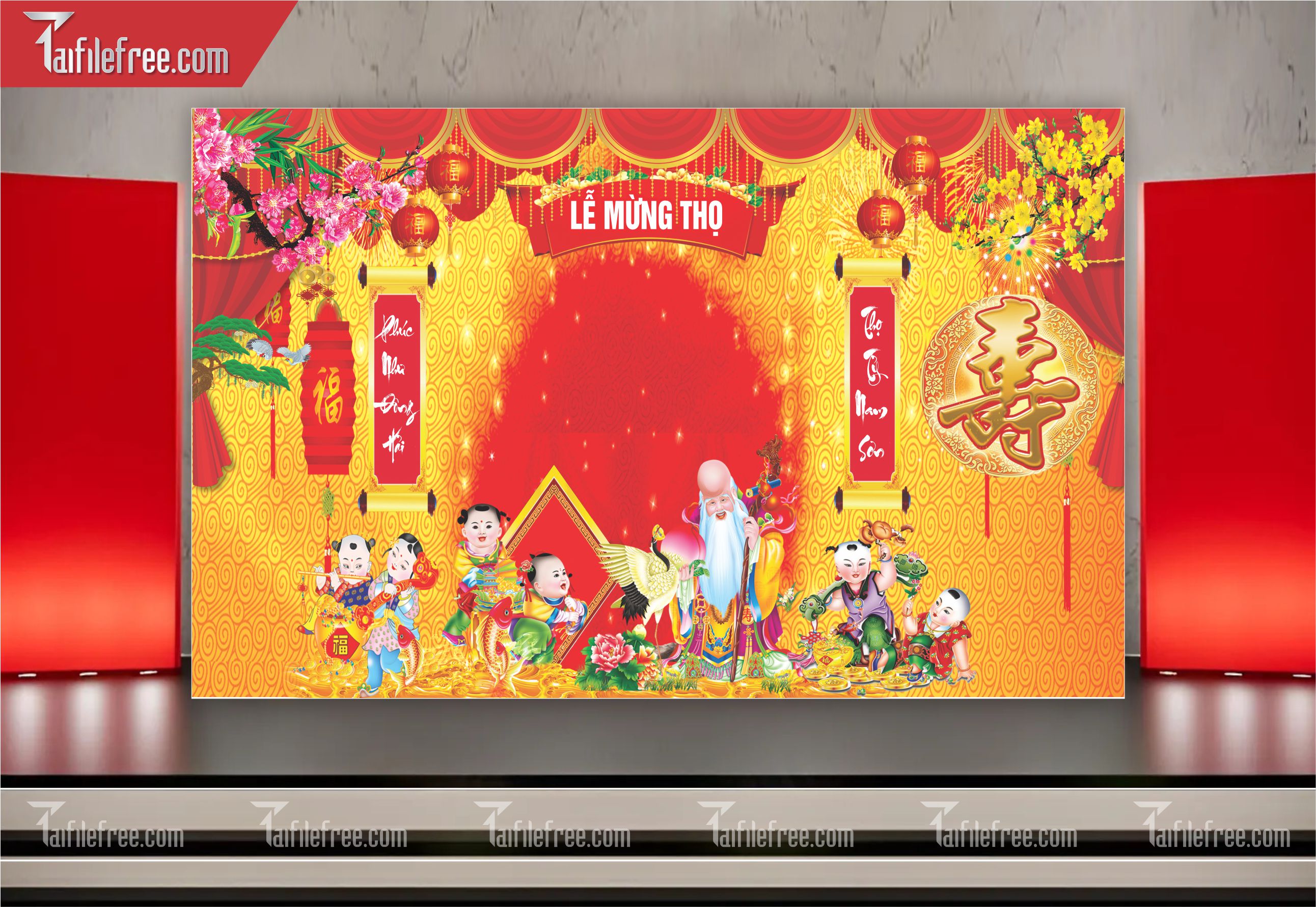 Background Phông Nền Mừng Thọ_MT10