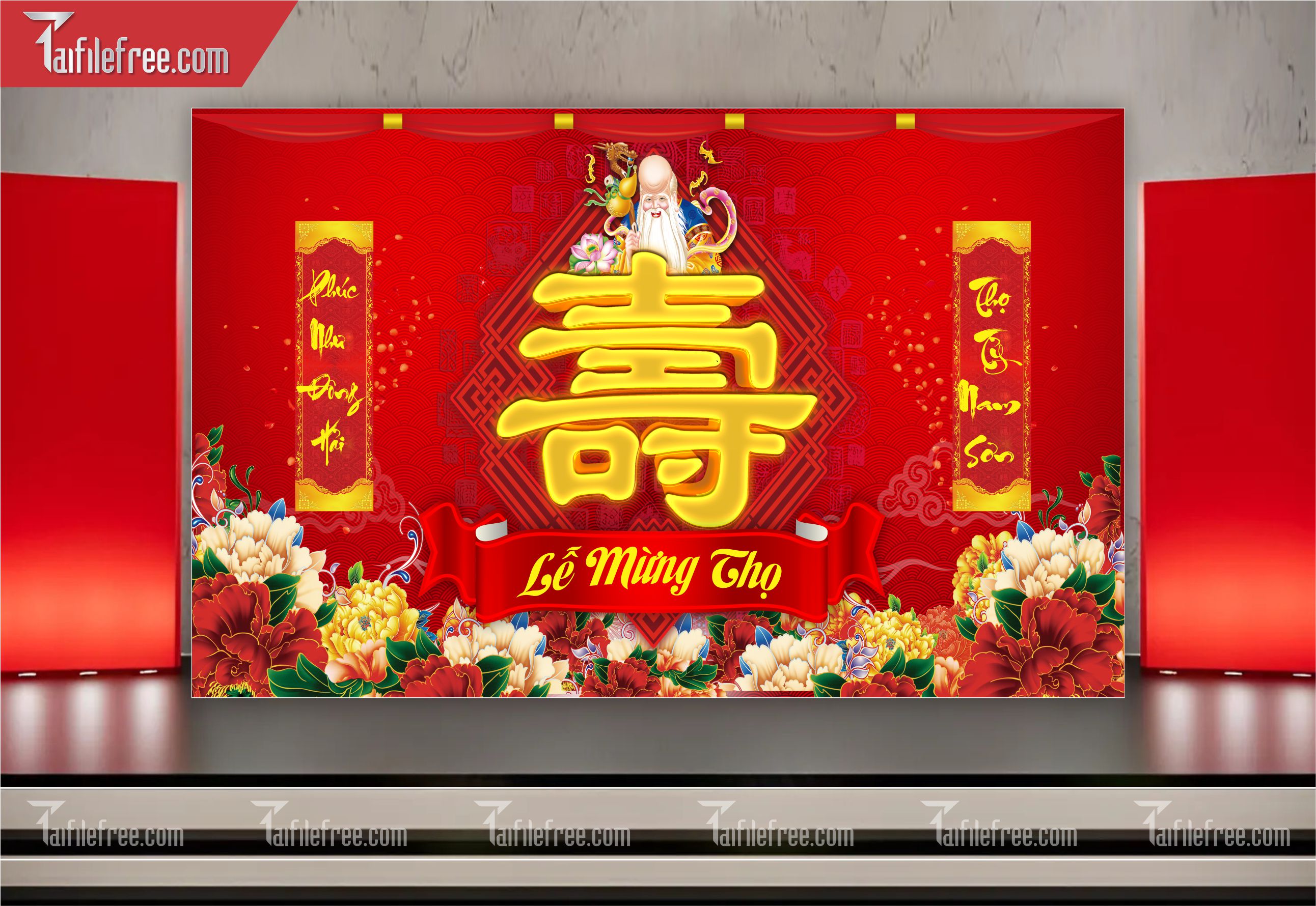 Background Phông Nền Mừng Thọ_MT12