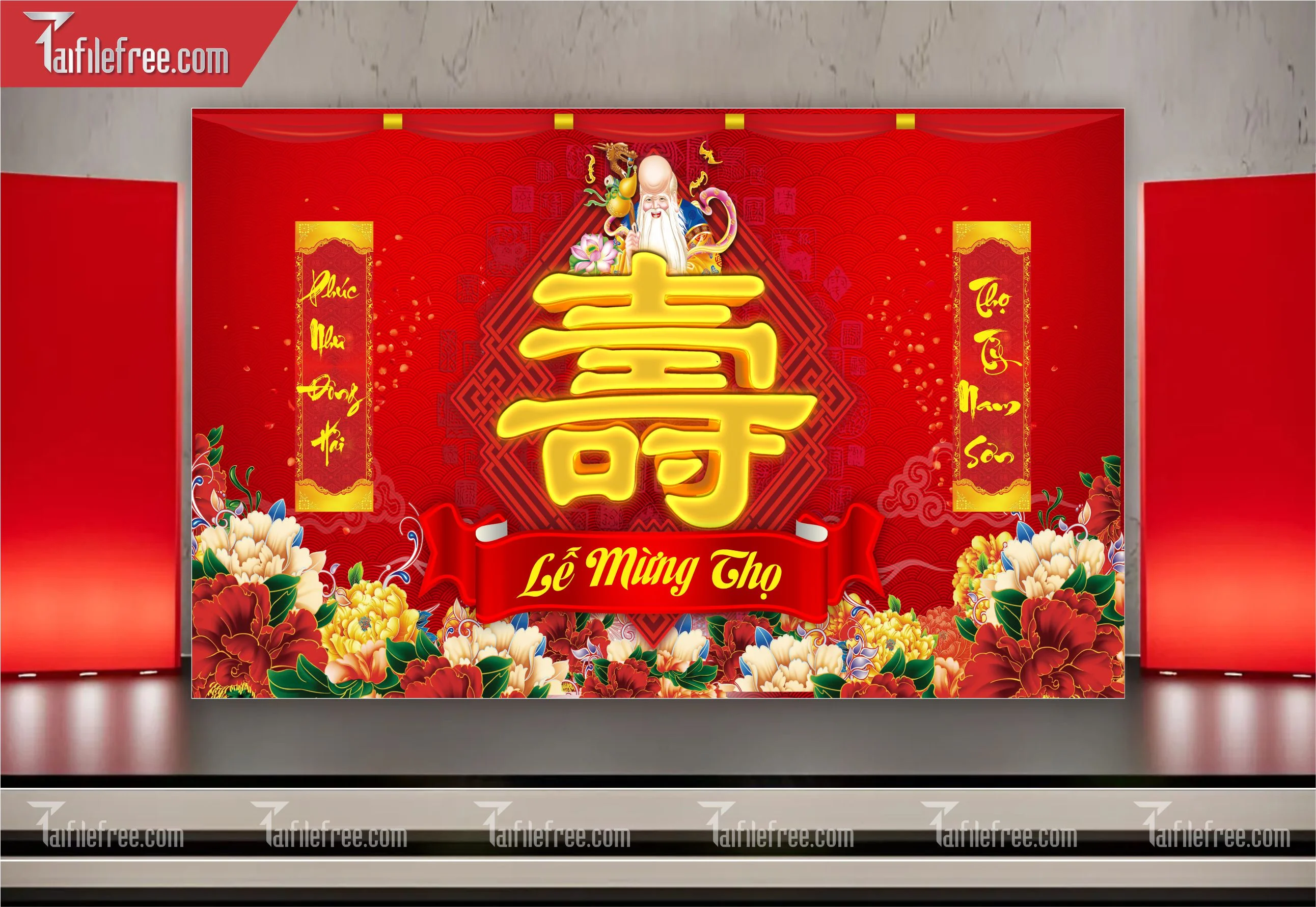 Background Phông Nền Mừng Thọ_MT12