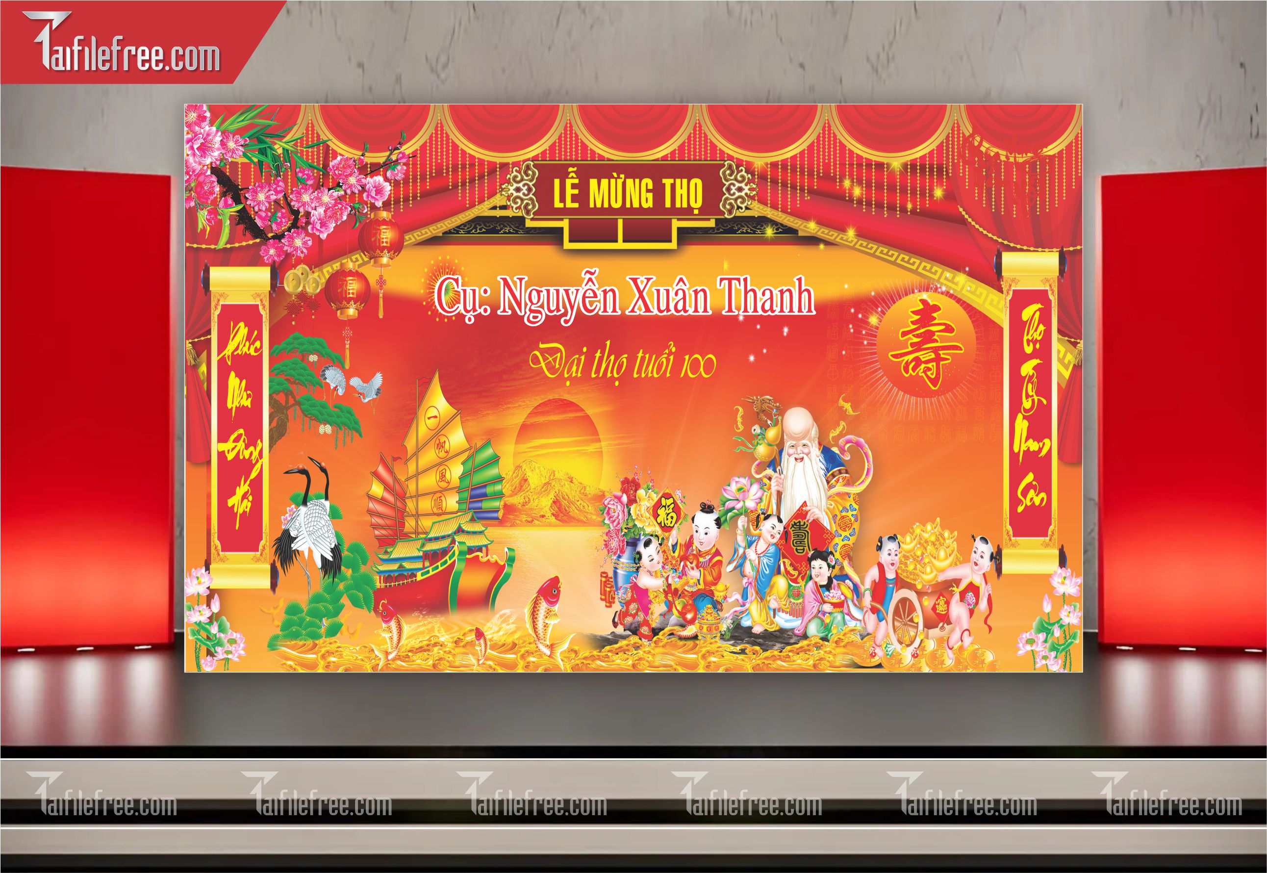 Background Phông Nền Mừng Thọ_MT13