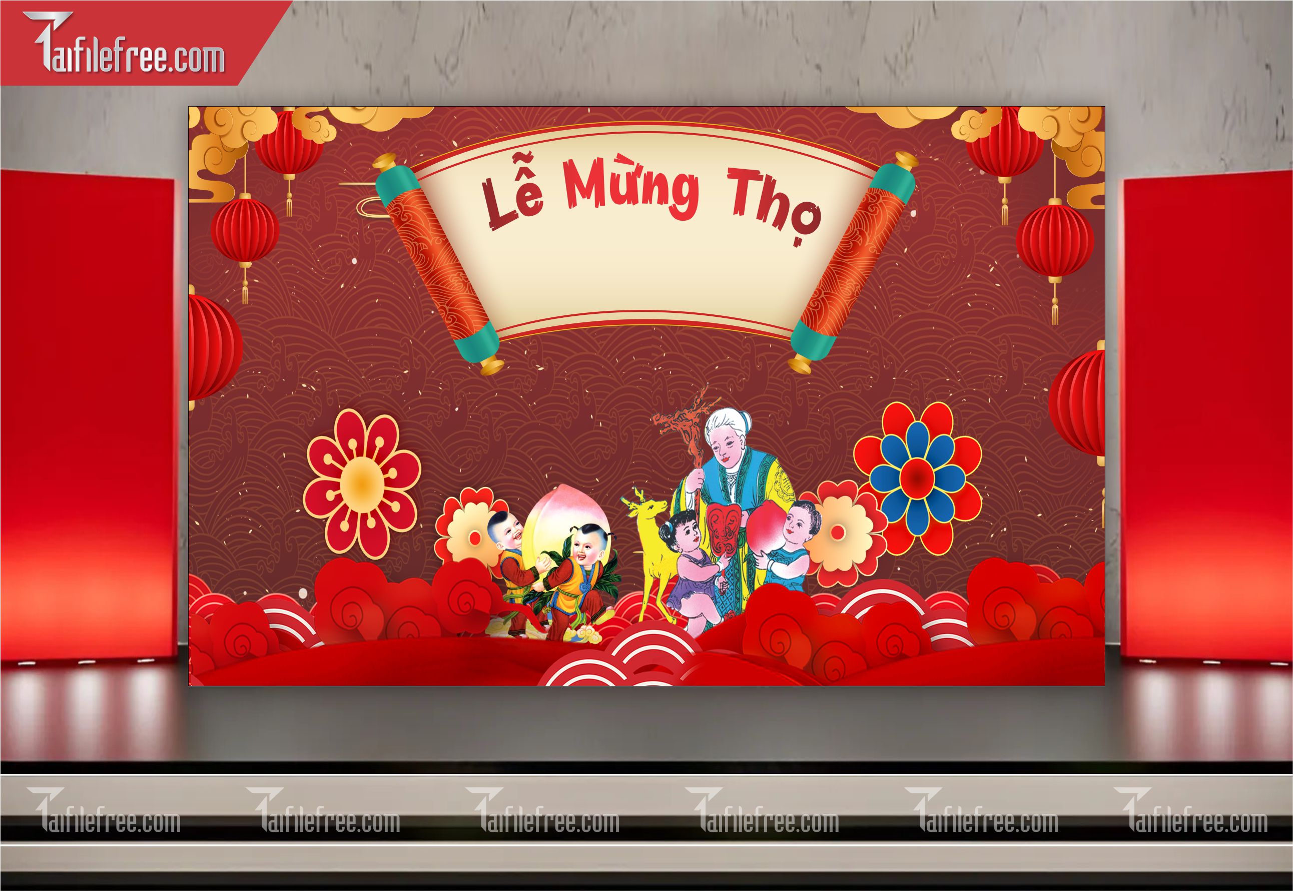 Background Phông Nền Mừng Thọ_MT16