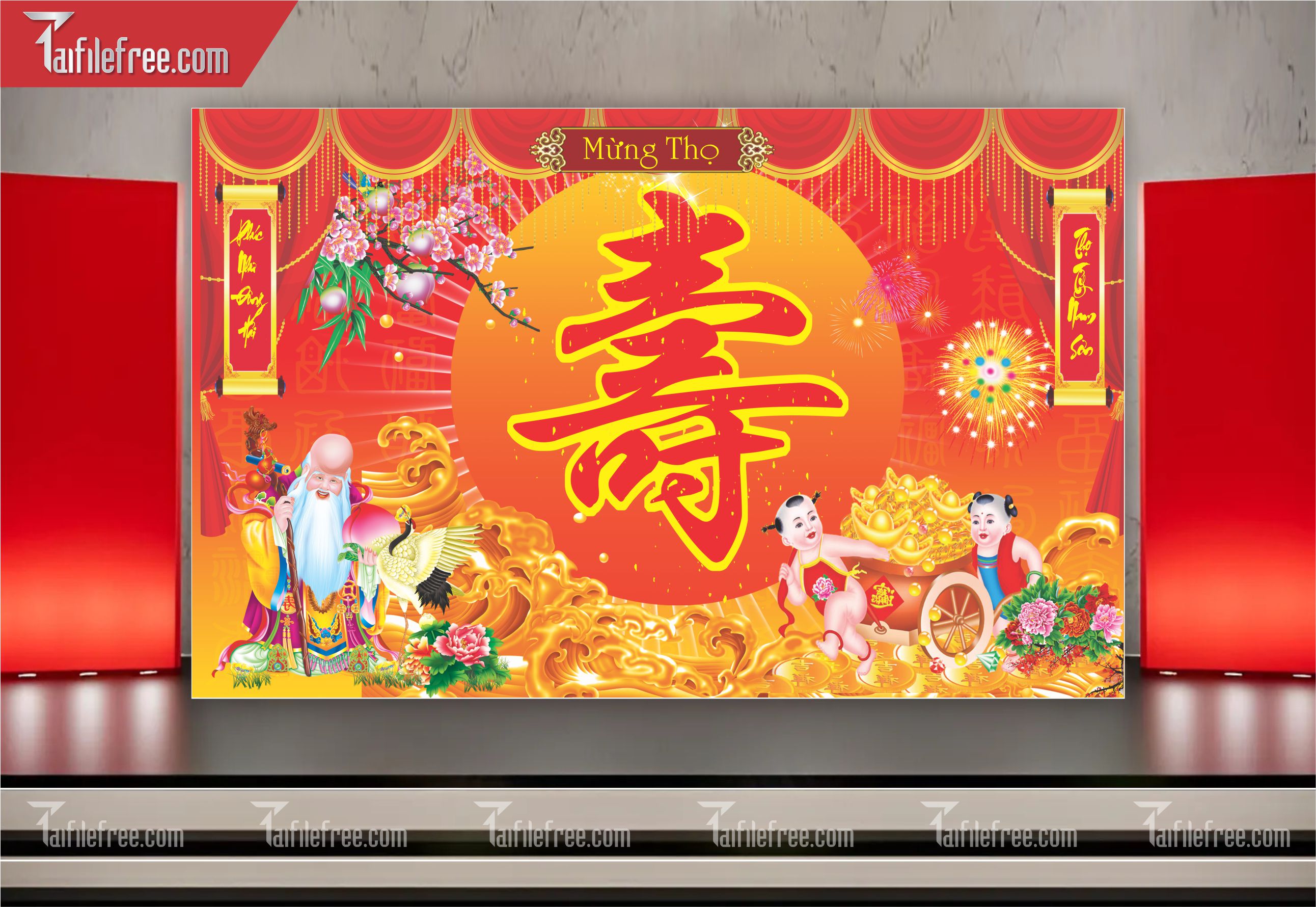 Background Phông Nền Mừng Thọ_MT22