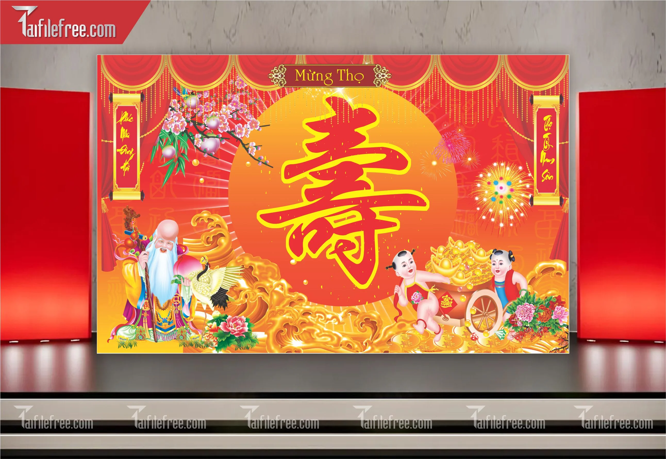 Background Phông Nền Mừng Thọ_MT22