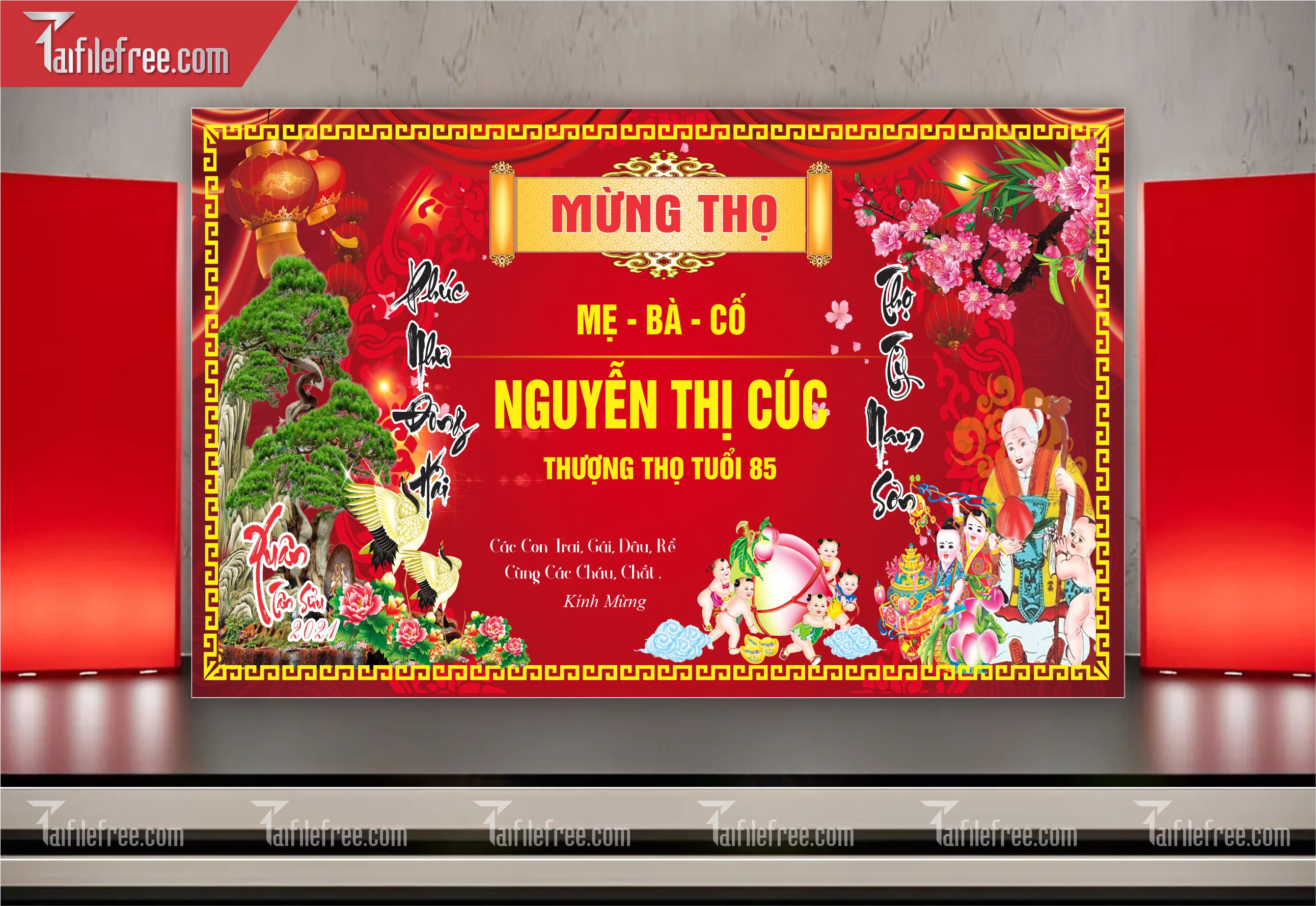 Background Phông Nền Mừng Thọ_MT23