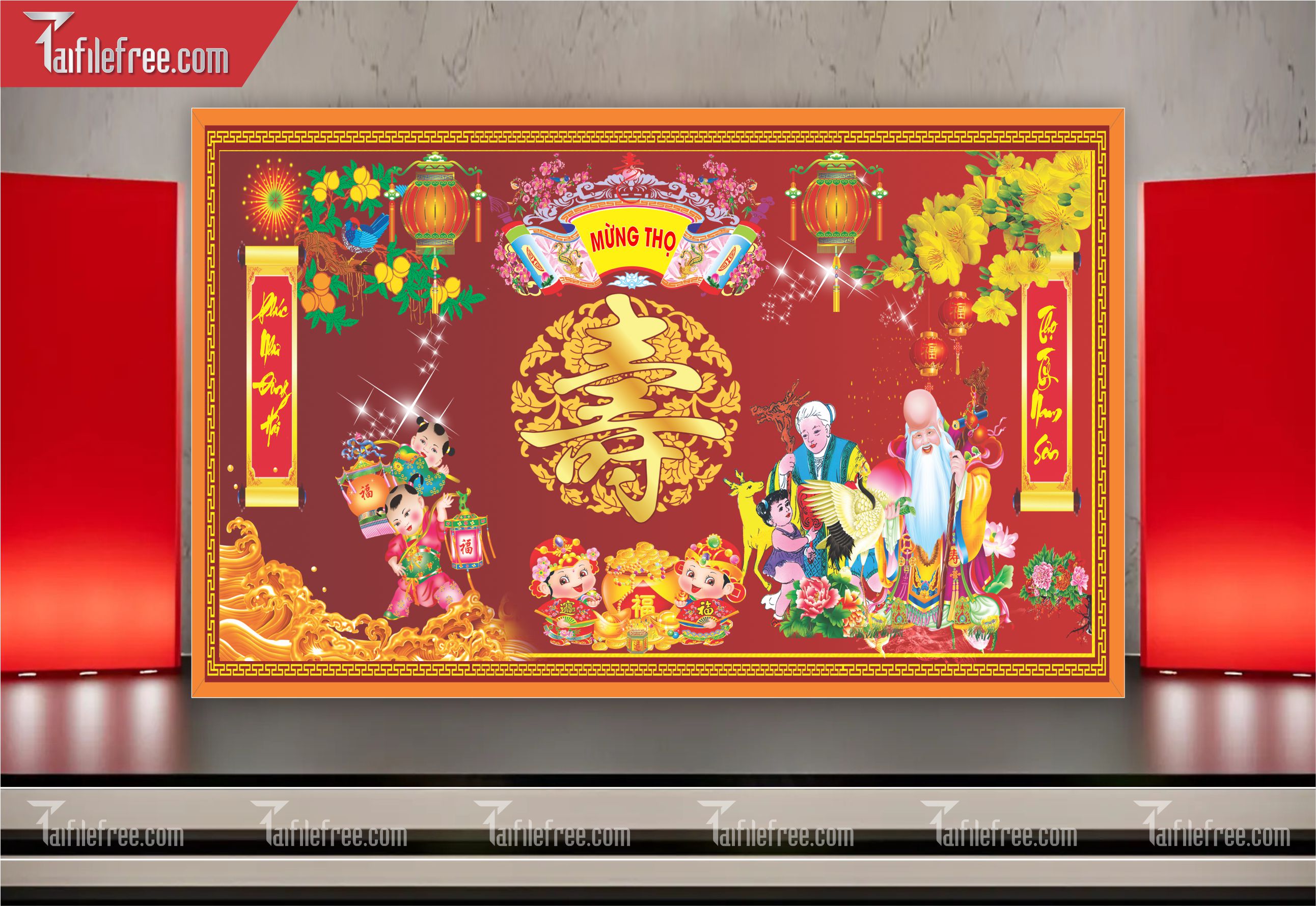 Background Phông Nền Mừng Thọ_MT25