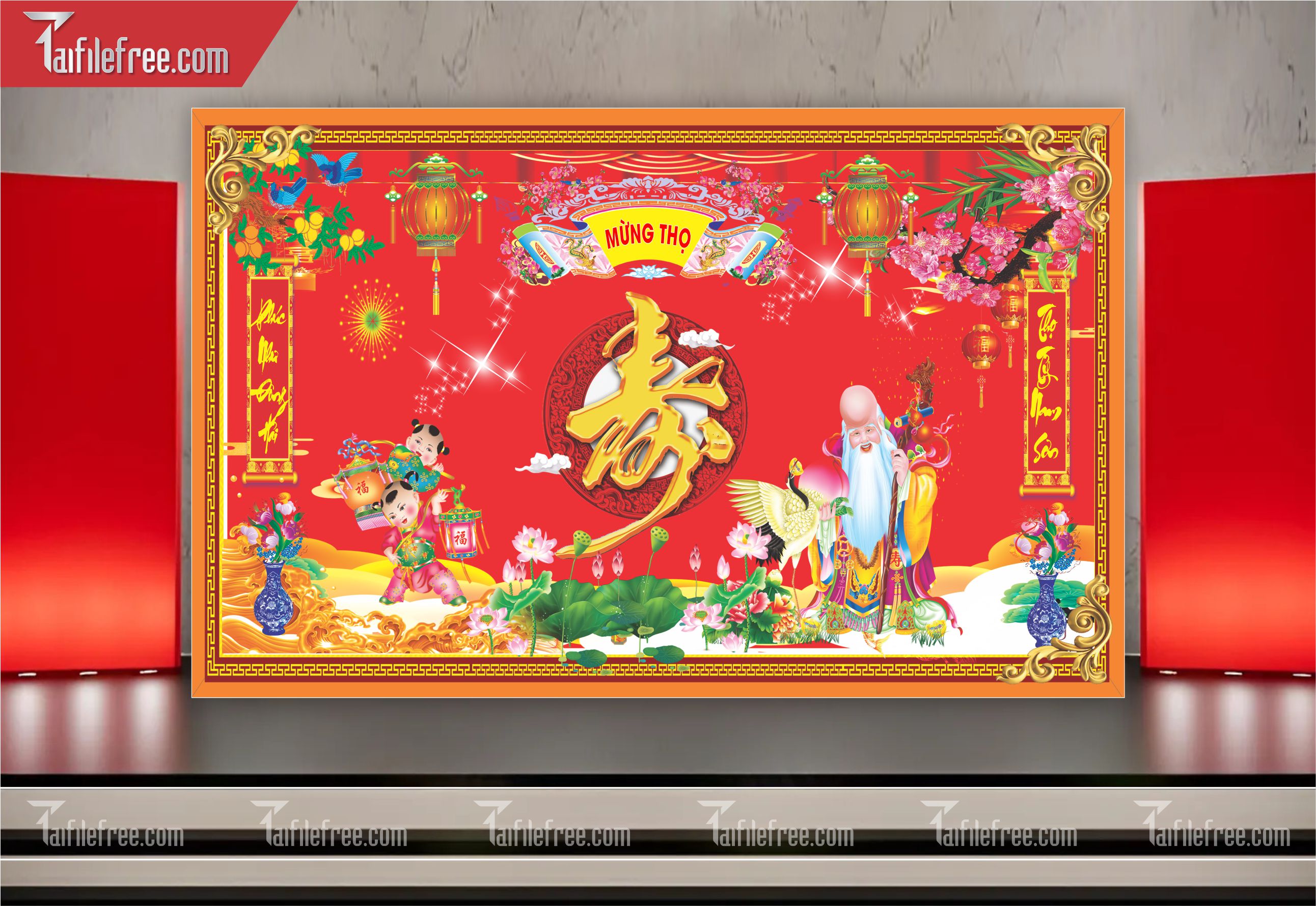 Background Phông Nền Mừng Thọ_MT26