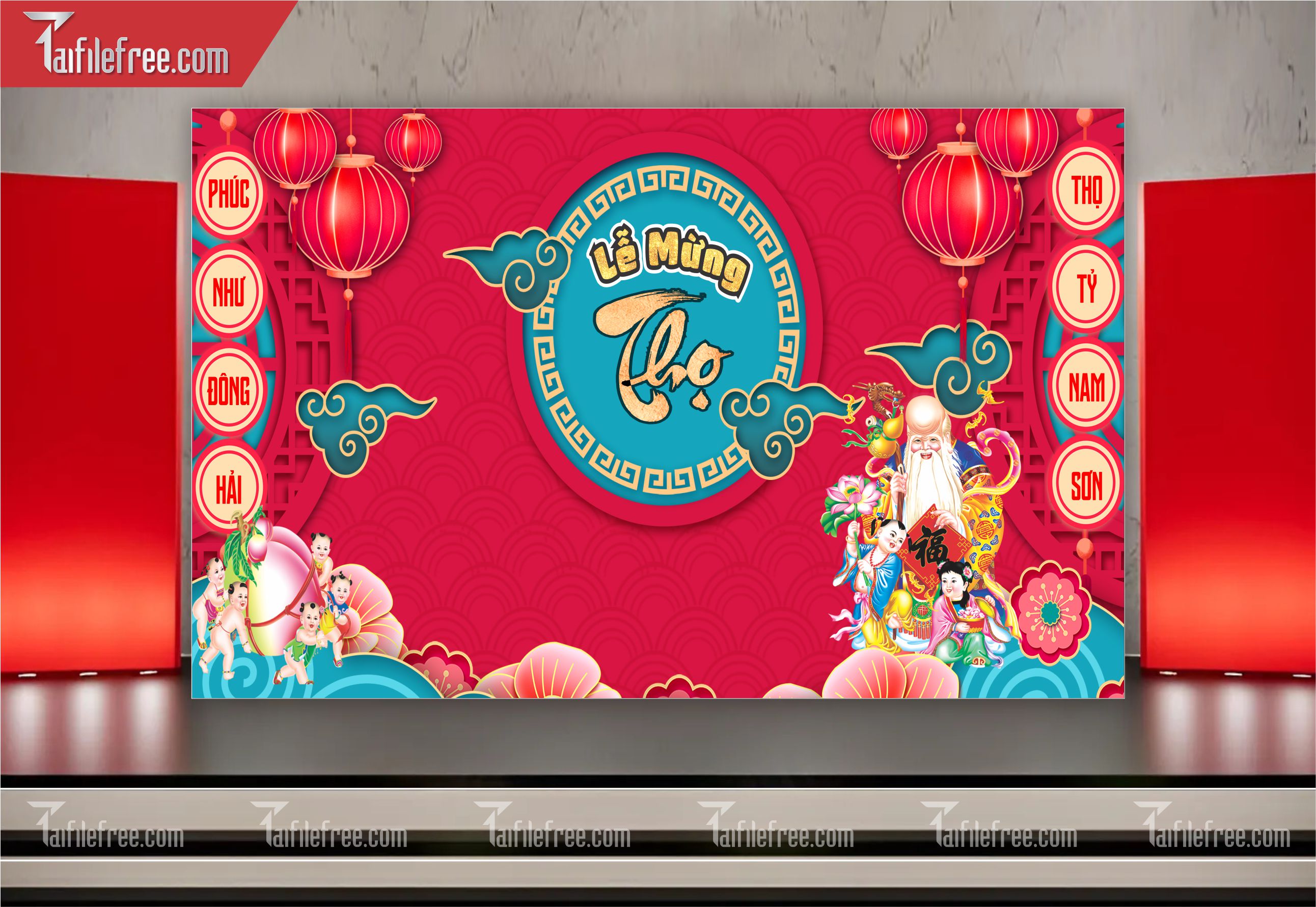 Background Phông Nền Mừng Thọ_MT28