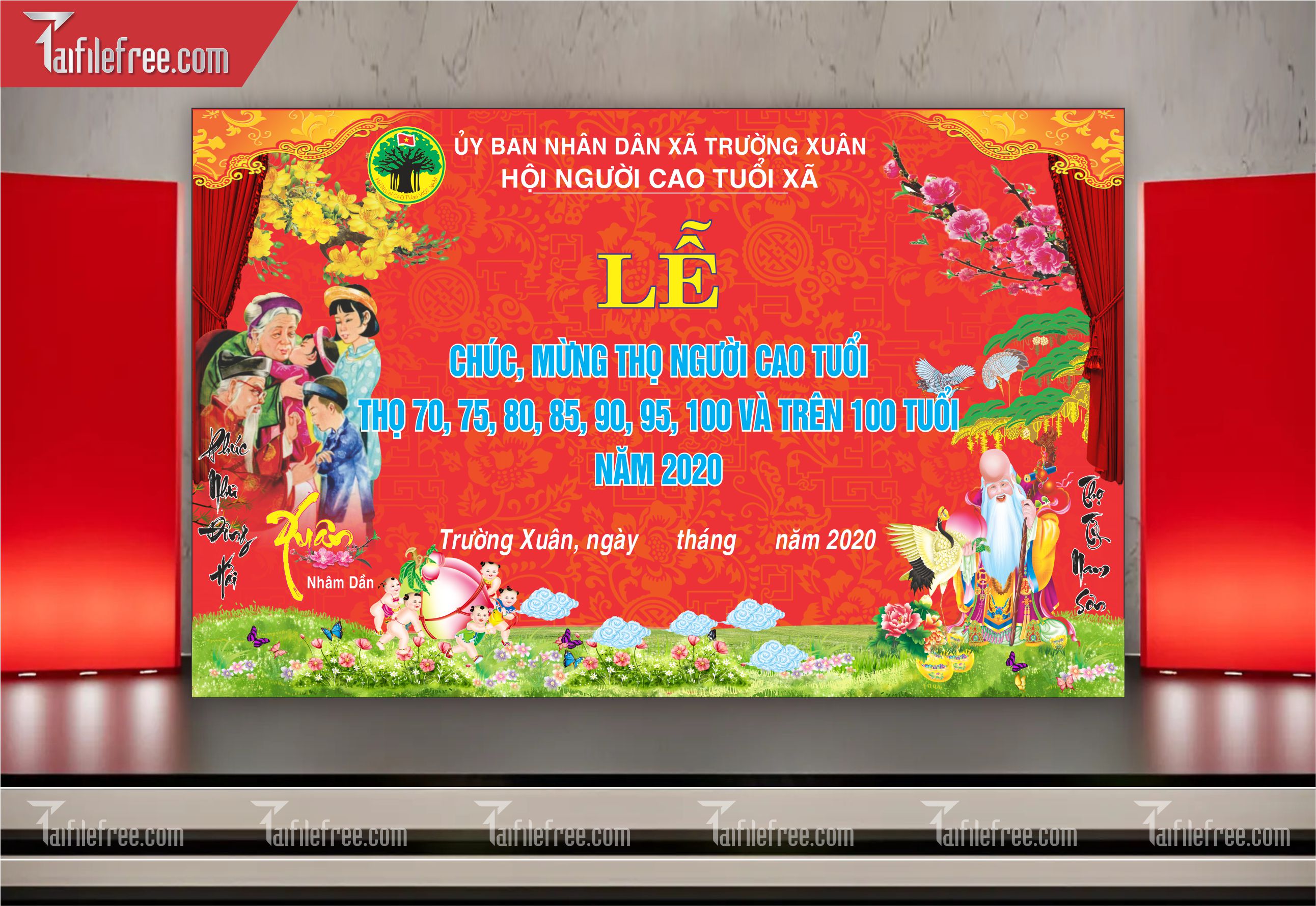 Background Phông Nền Mừng Thọ_MT30