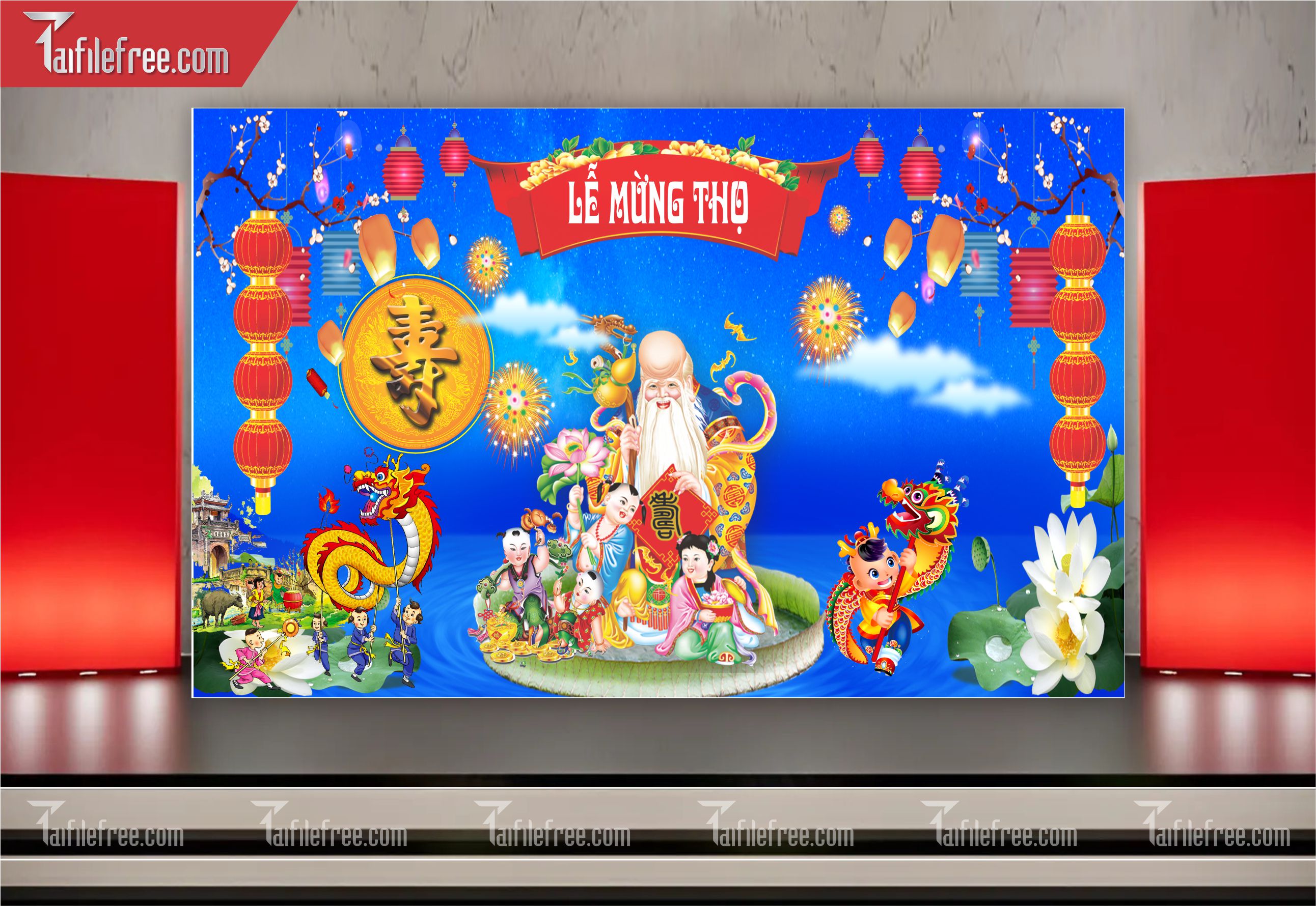 Background Phông Nền Mừng Thọ_MT31