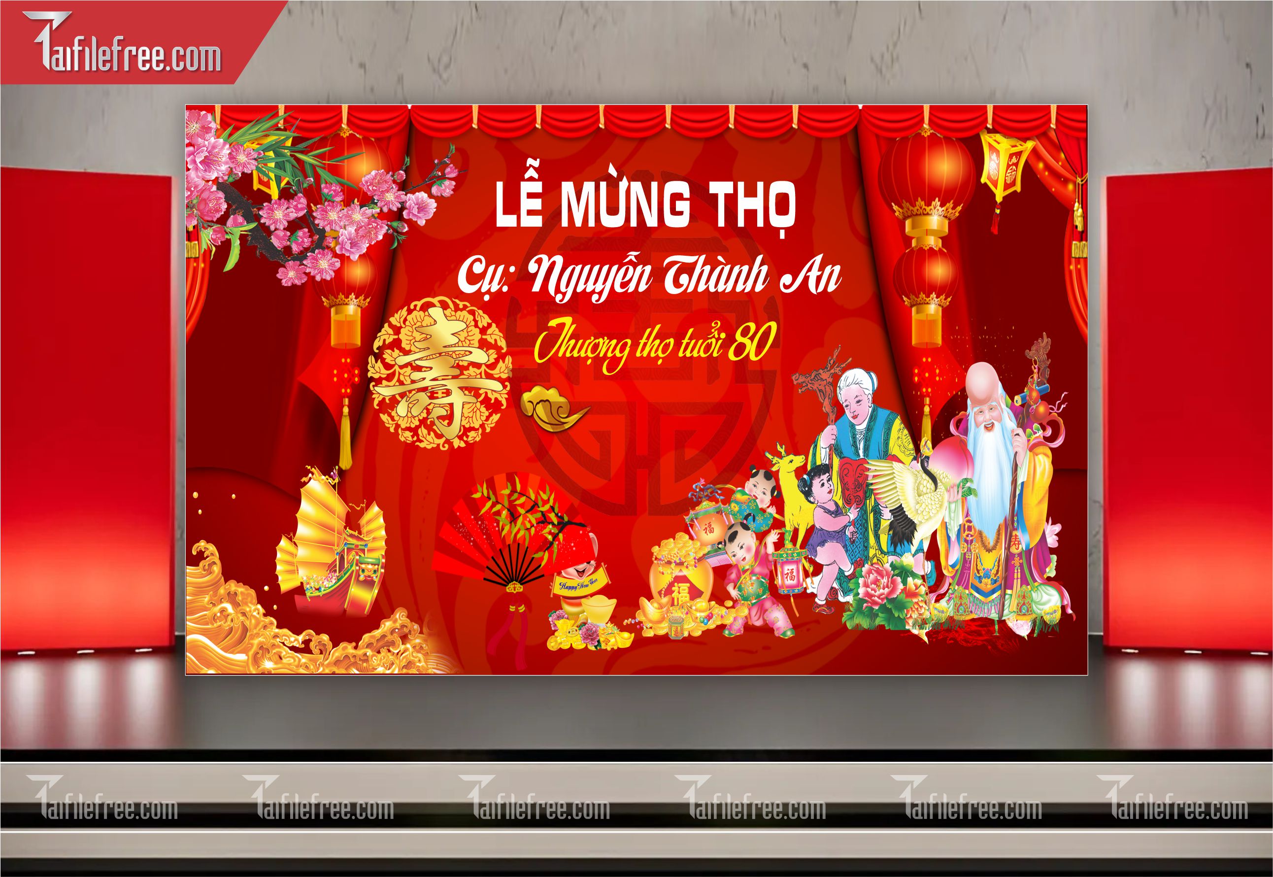 Background Phông Nền Mừng Thọ_MT32