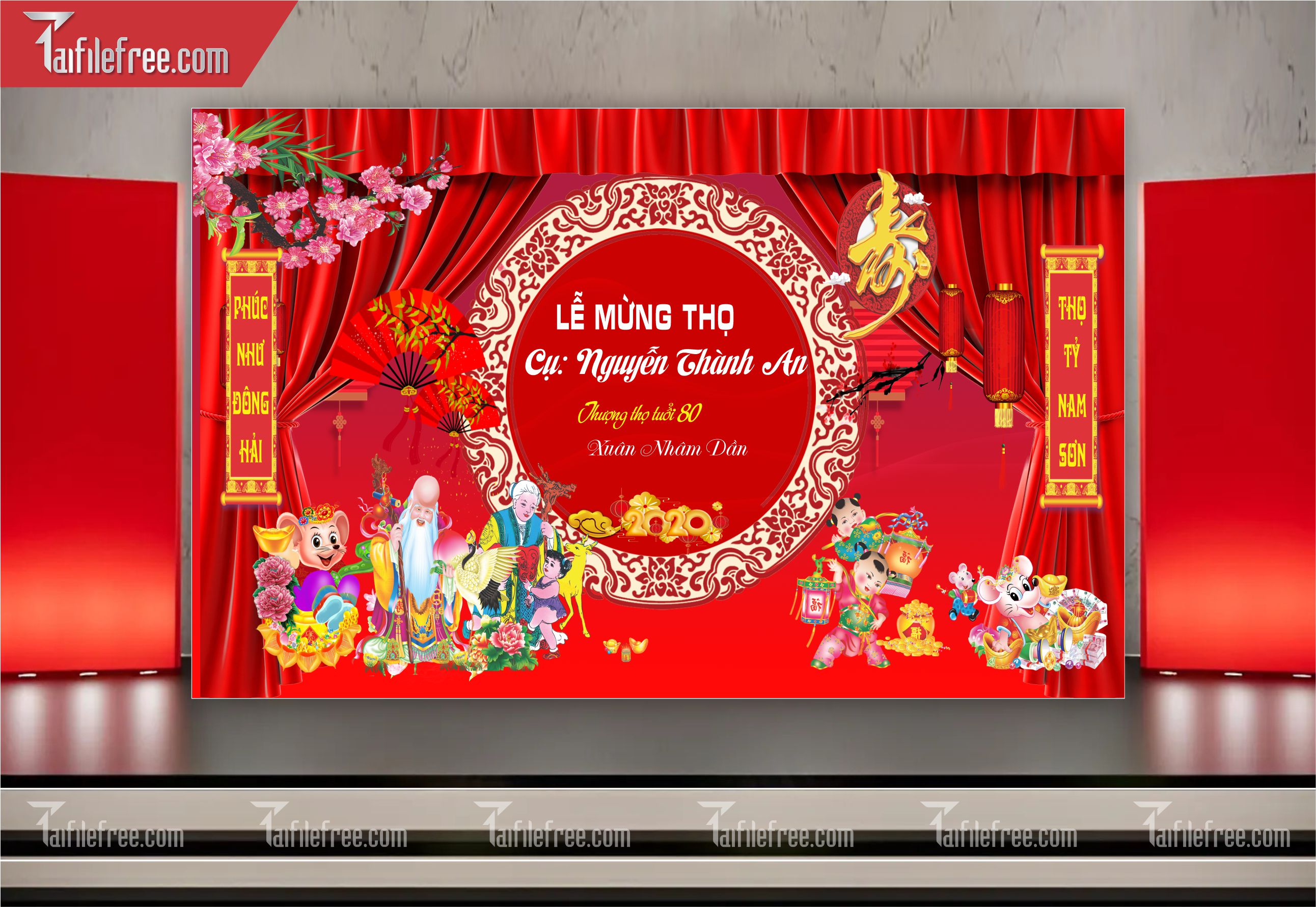 Background Phông Nền Mừng Thọ_MT33