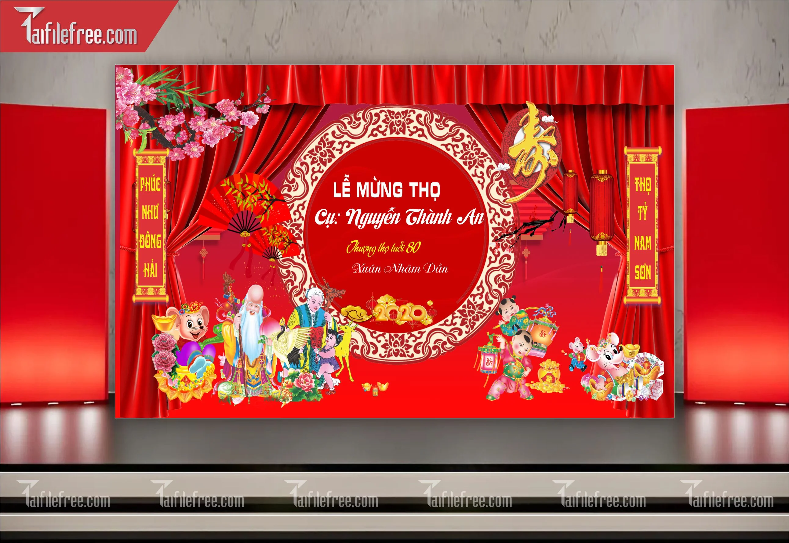 Background Phông Nền Mừng Thọ_MT33