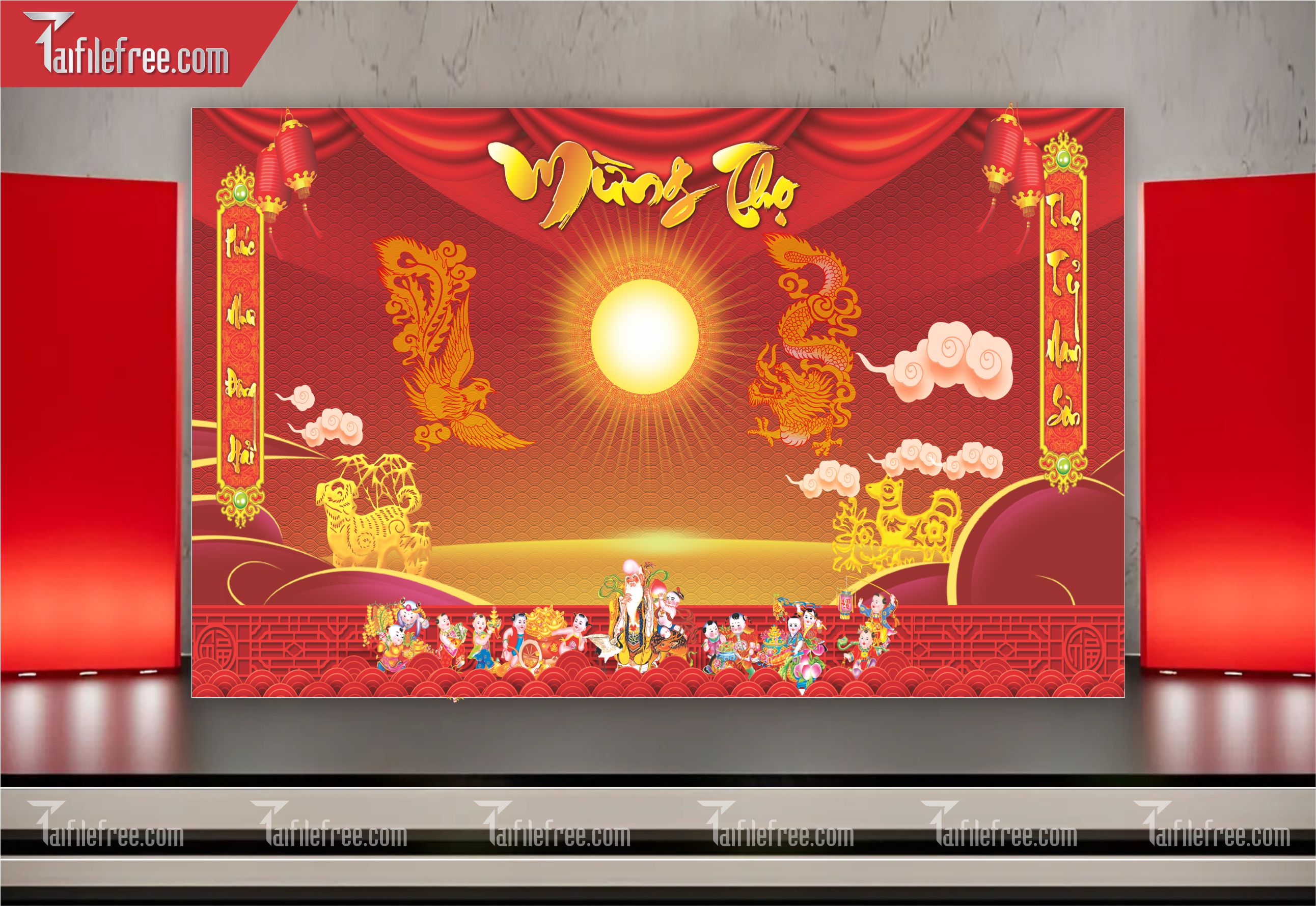 Background Phông Nền Mừng Thọ_MT36