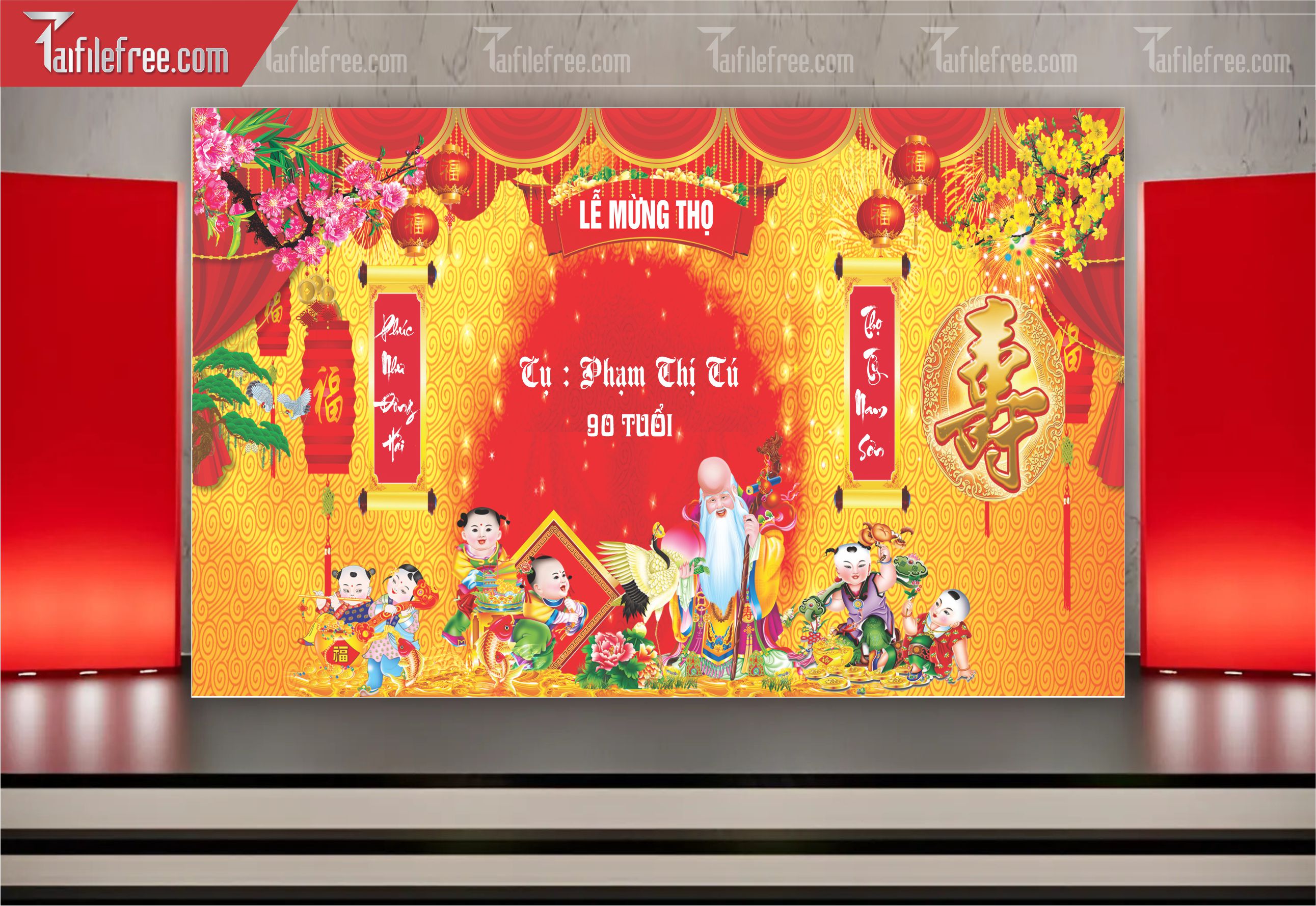 Background Phông Nền Mừng Thọ_MT38