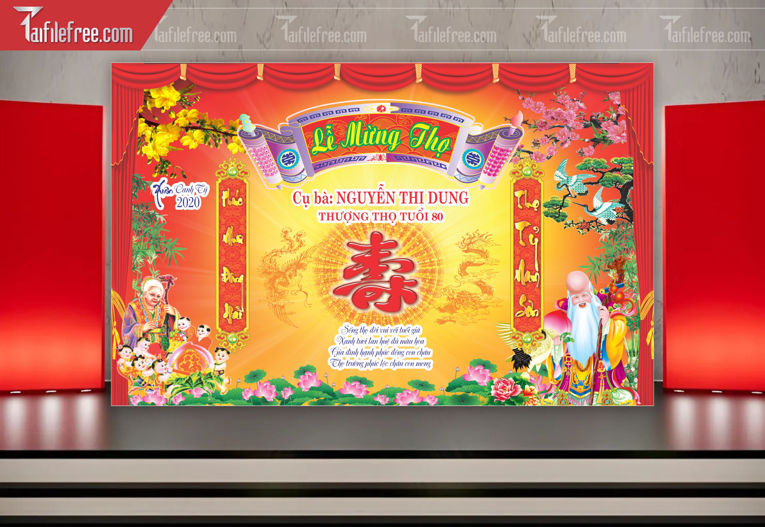 Background Phông Nền Mừng Thọ_MT39