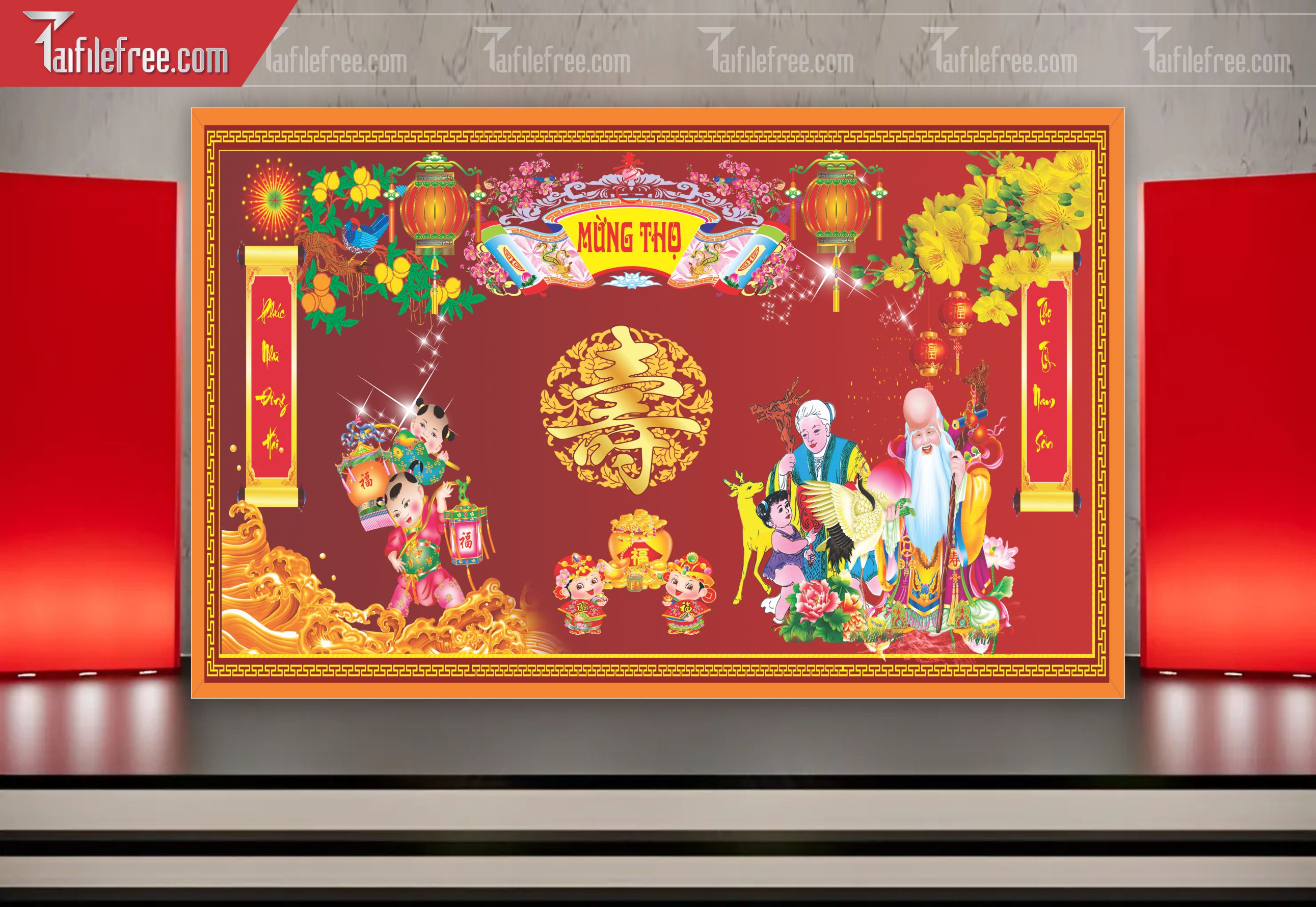 Background Phông Nền Mừng Thọ_MT42
