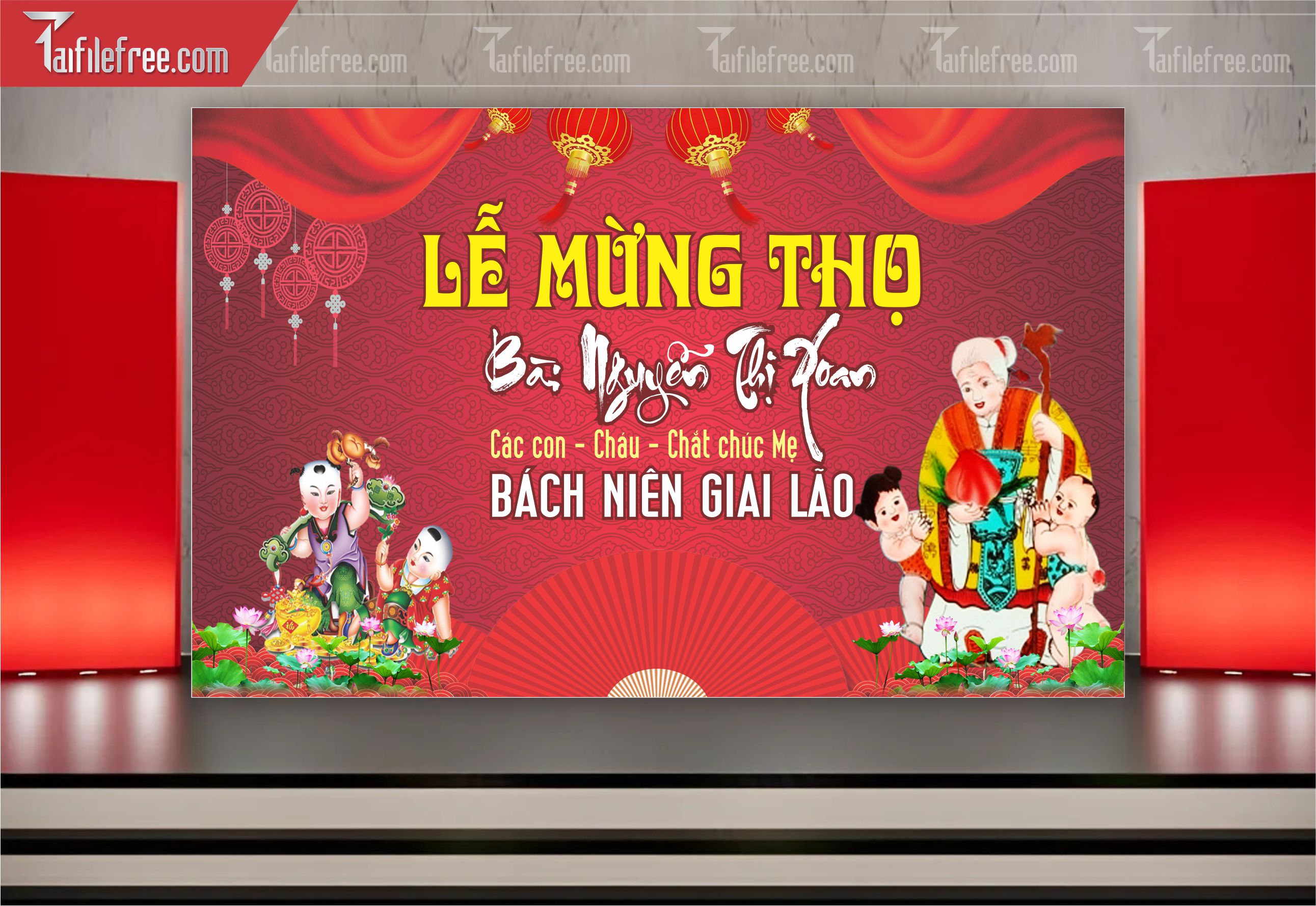 Background Phông Nền Mừng Thọ_MT46