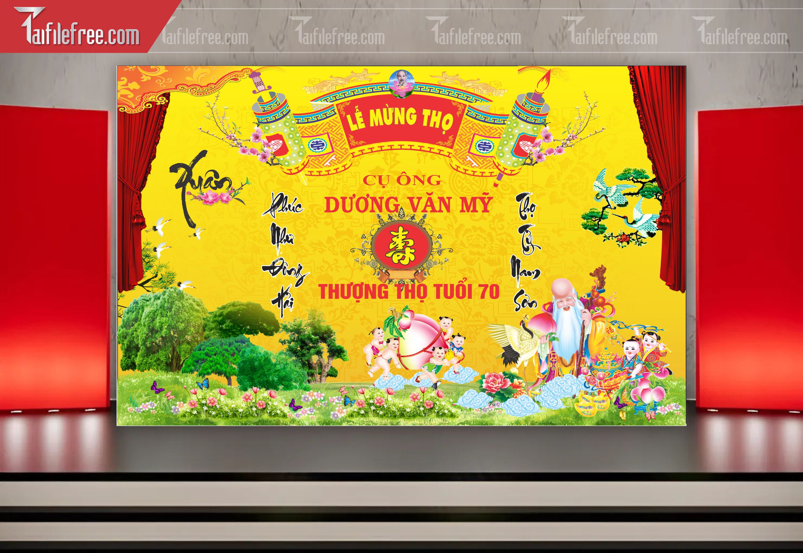 Background Phông Nền Mừng Thọ_MT47