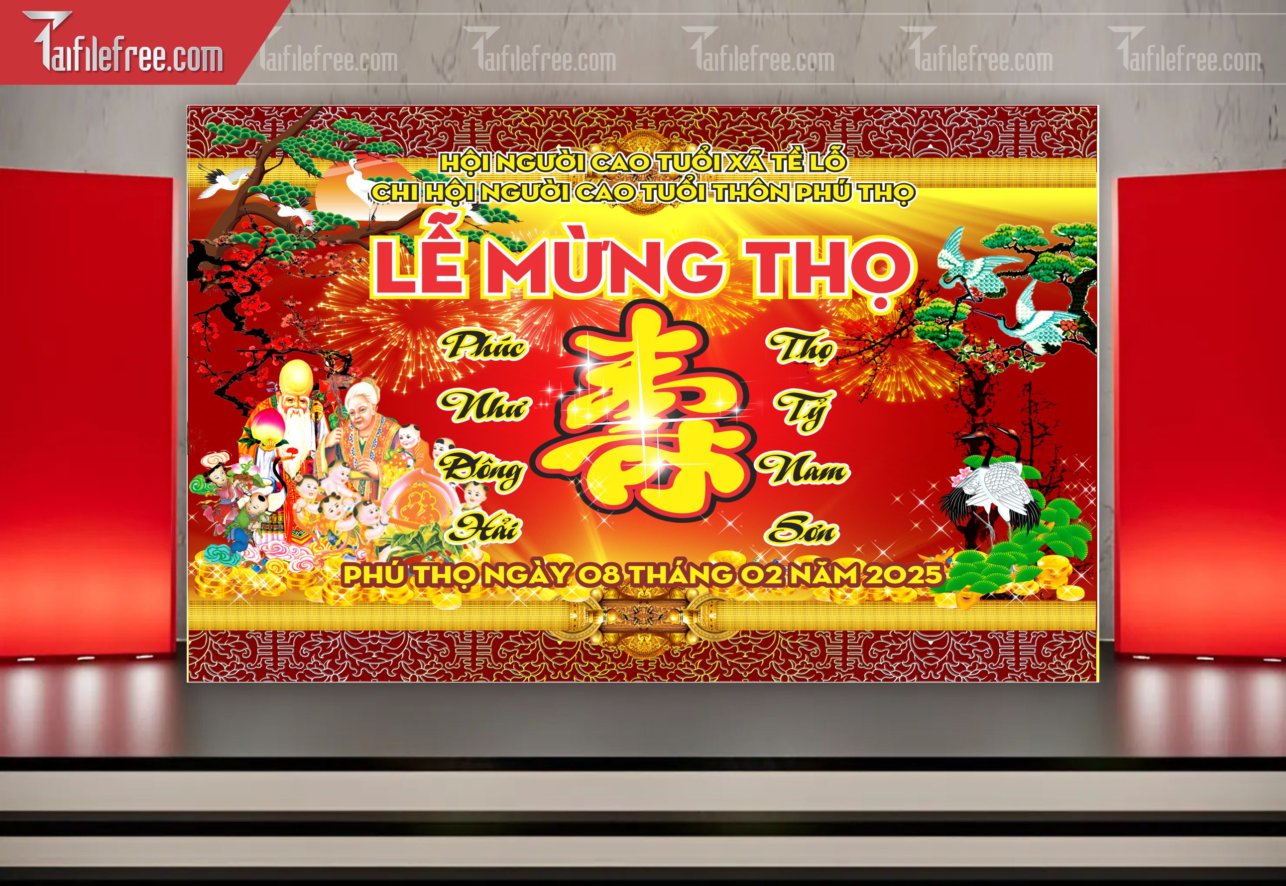 Background Phông Nền Mừng Thọ_MT48