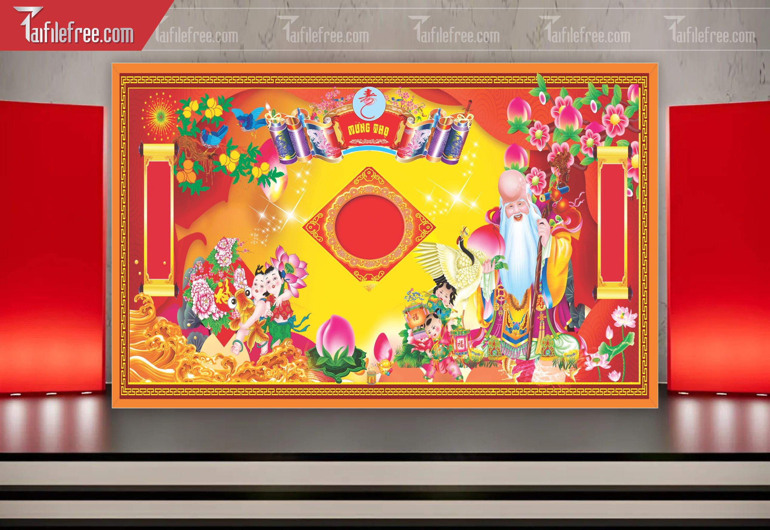 Background Phông Nền Mừng Thọ_MT50