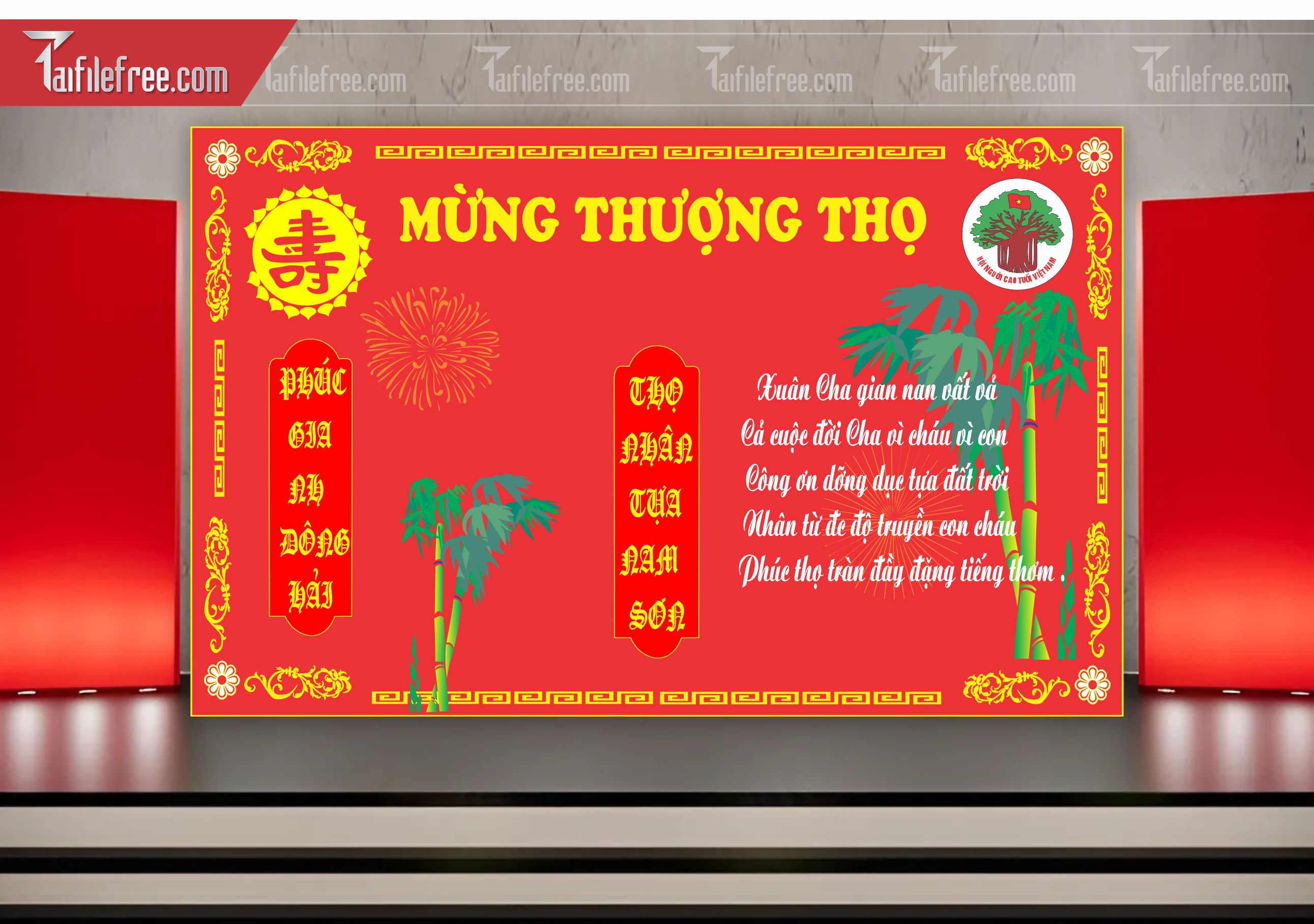 Background Phông Nền Mừng Thọ_MT52