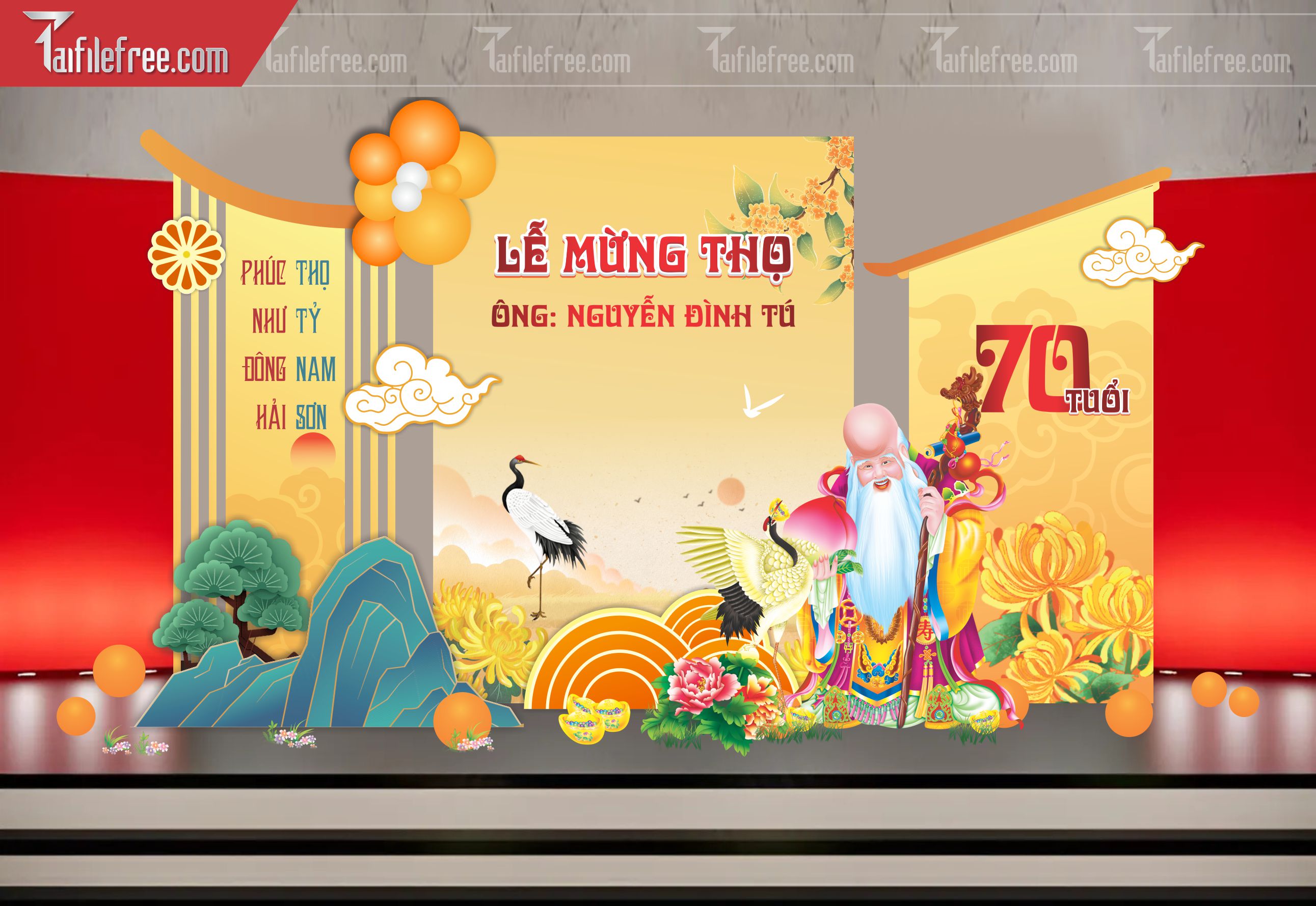 Background Phông Nền Mừng Thọ_MT53