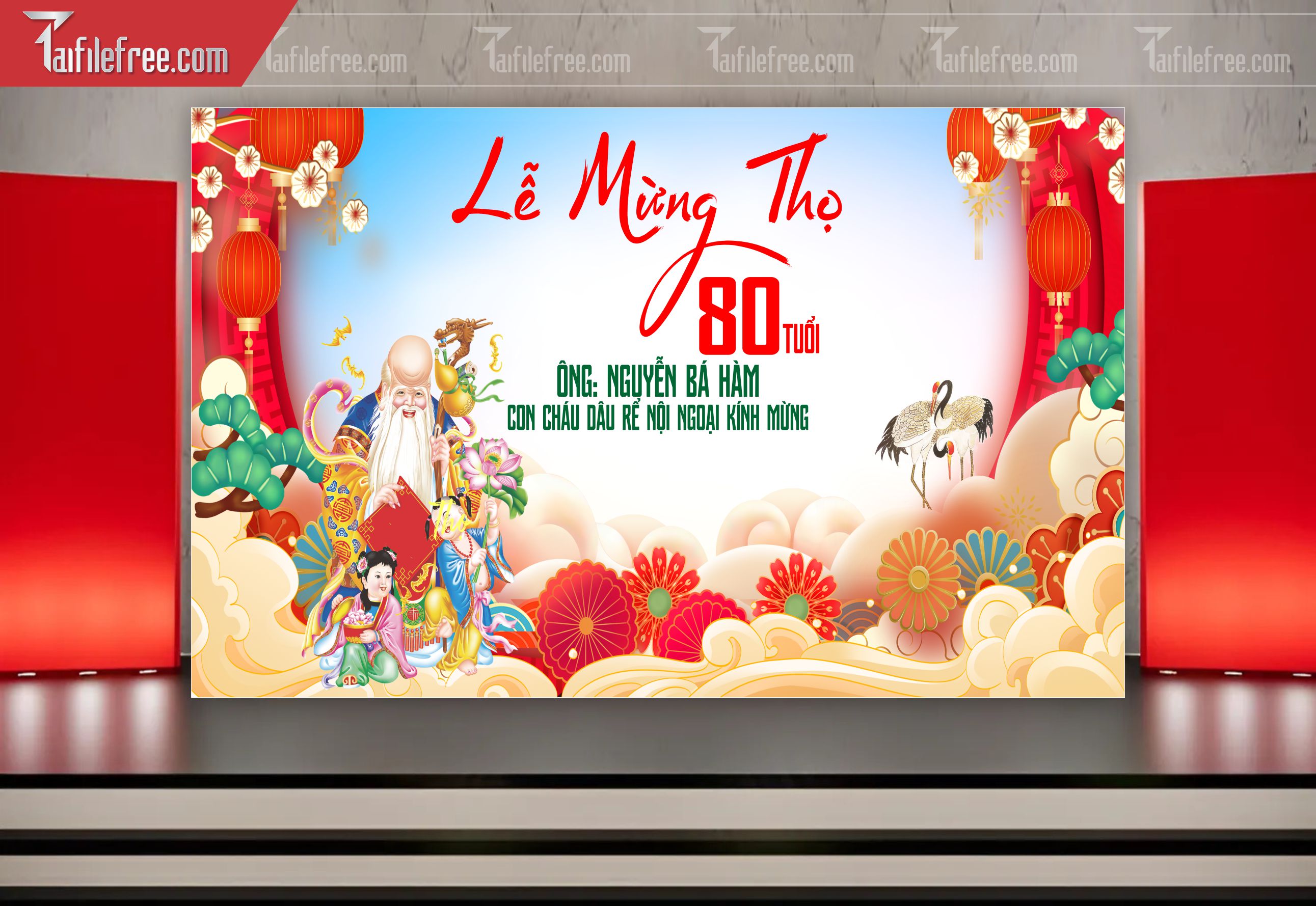 Background Phông Nền Mừng Thọ_MT55