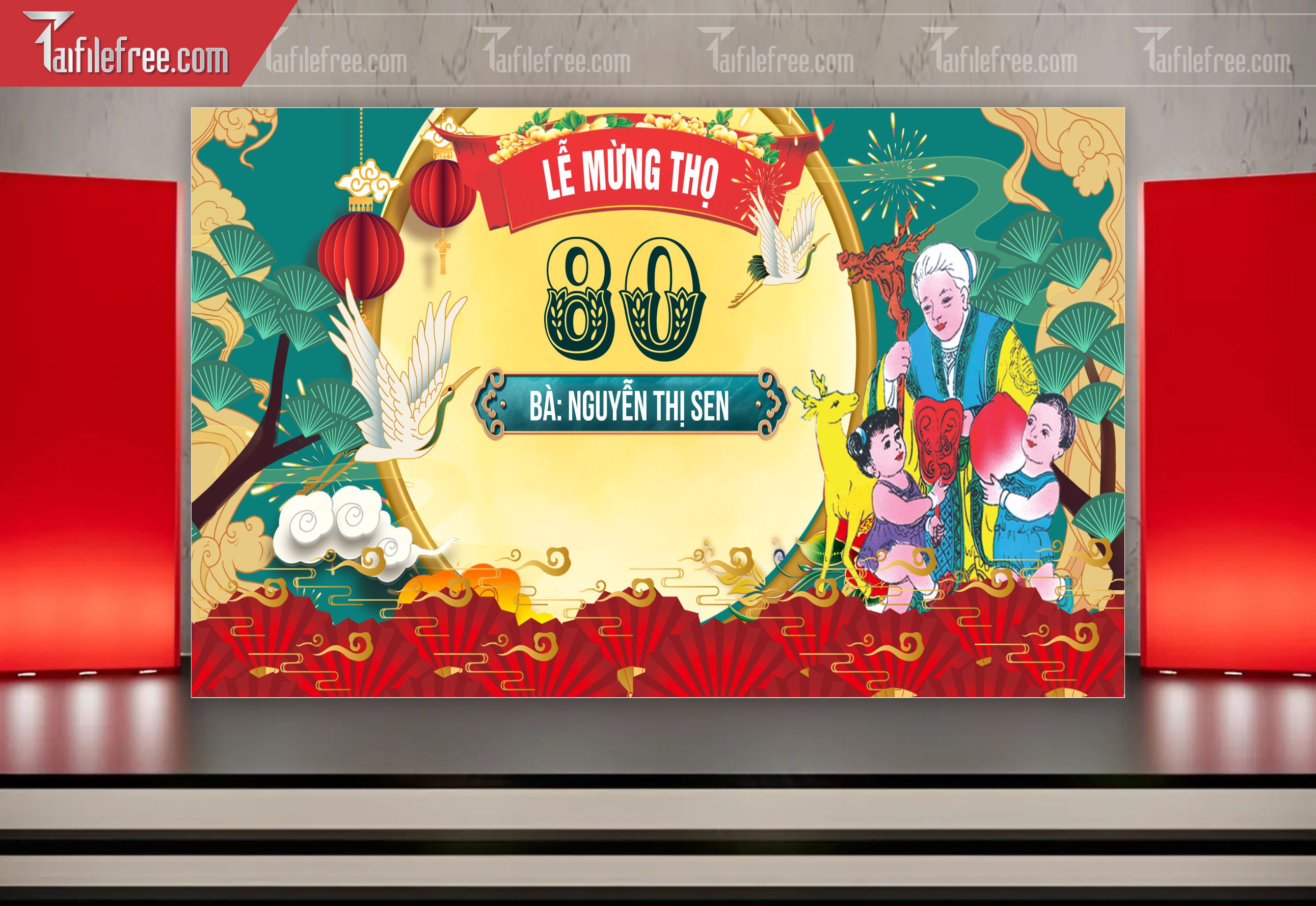 Background Phông Nền Mừng Thọ_MT59