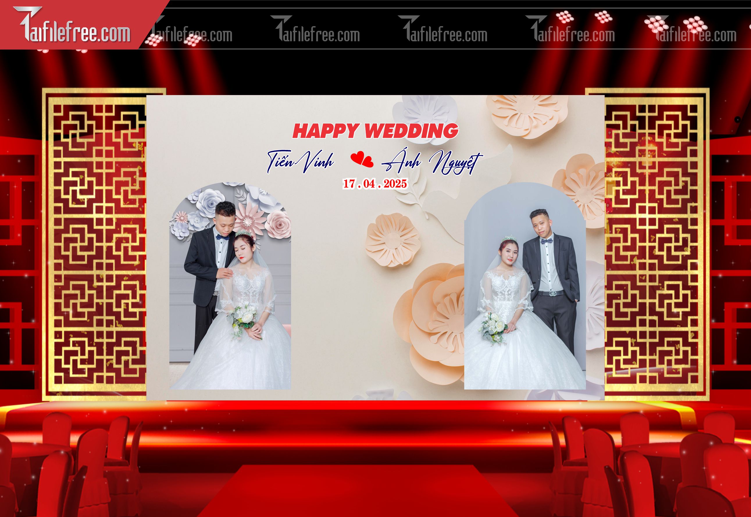 Mẫu Trang Trí Backdrop Đám Cưới Đẹp PDC02