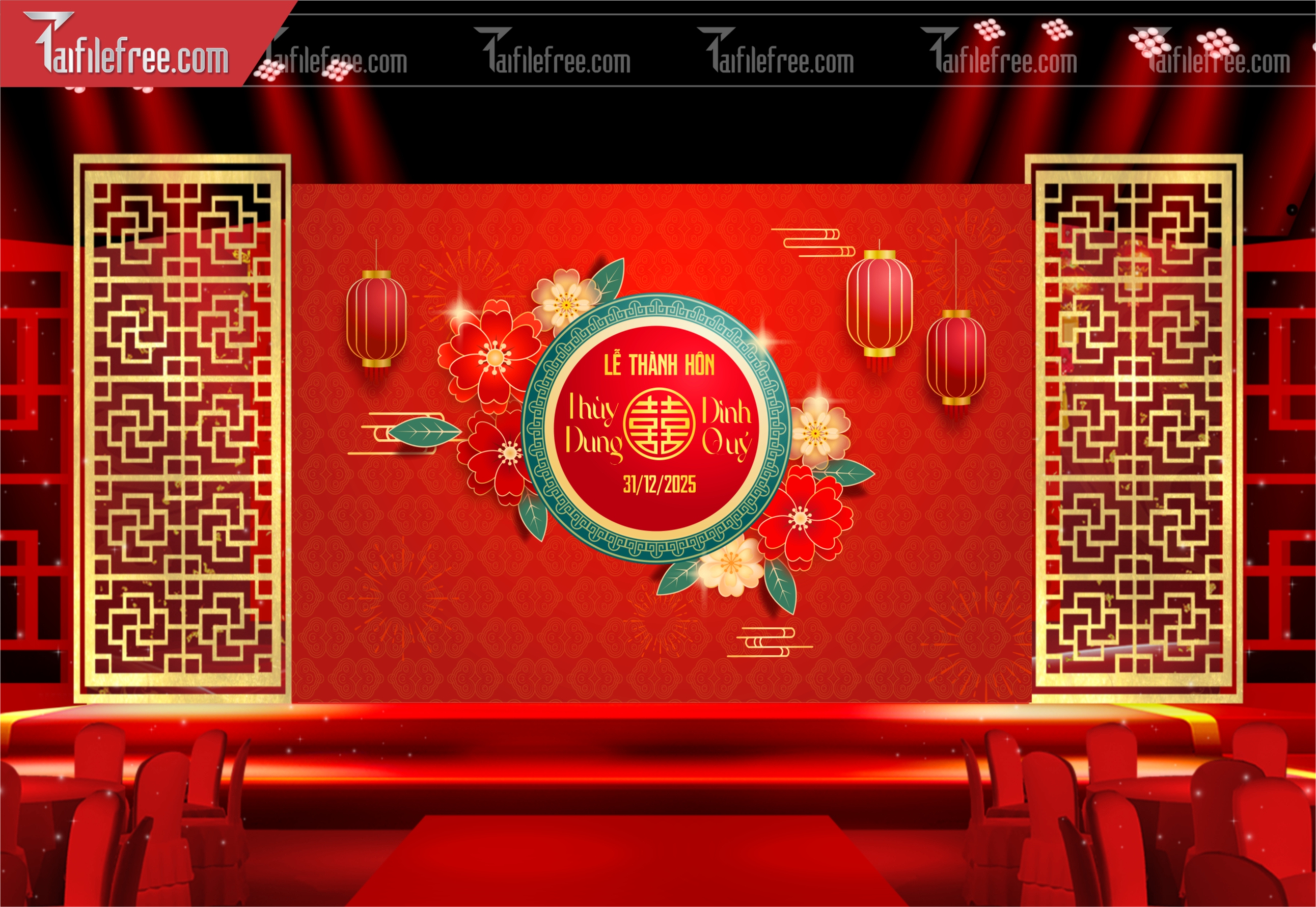 Mẫu Trang Trí Backdrop Đám Cưới Đẹp PDC104