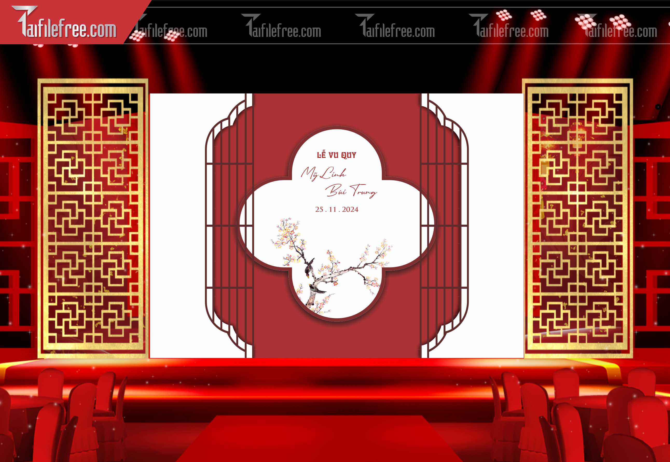 Mẫu Trang Trí Backdrop Đám Cưới Đẹp PDC23