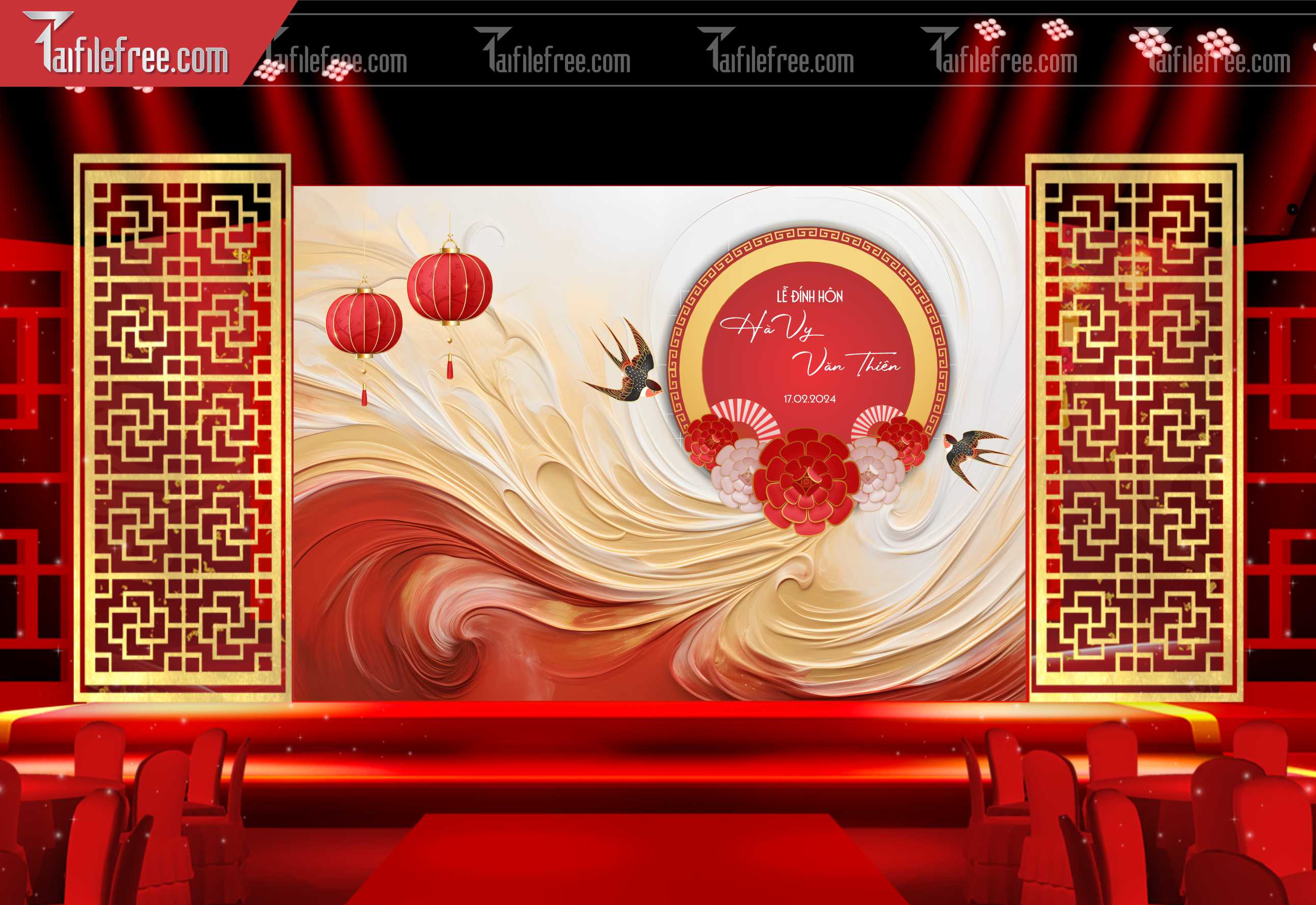 Mẫu Trang Trí Backdrop Đám Cưới Đẹp PDC27