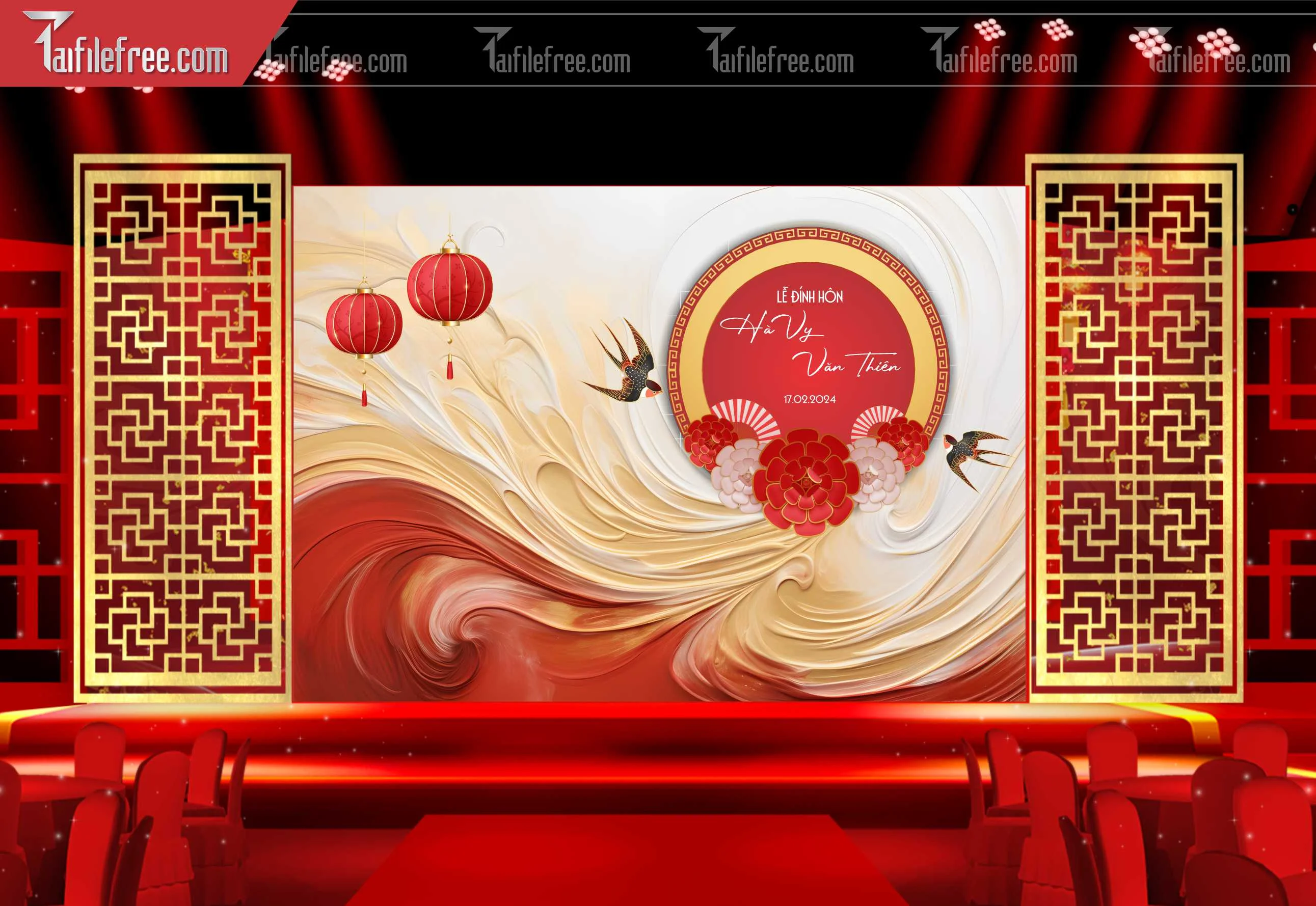 Mẫu Trang Trí Backdrop Đám Cưới Đẹp PDC27