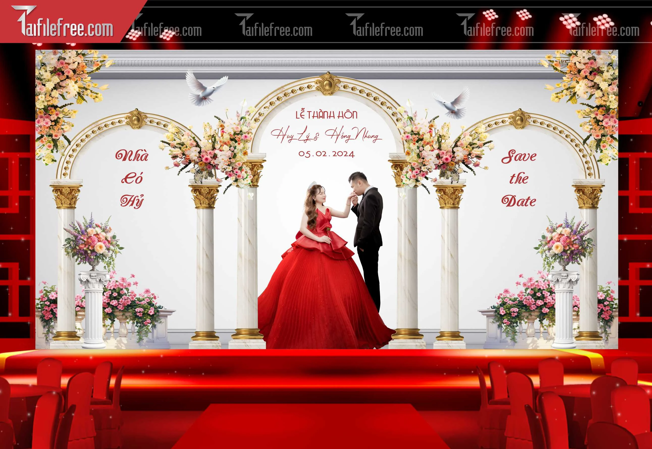 Mẫu Trang Trí Backdrop Đám Cưới Đẹp PDC28