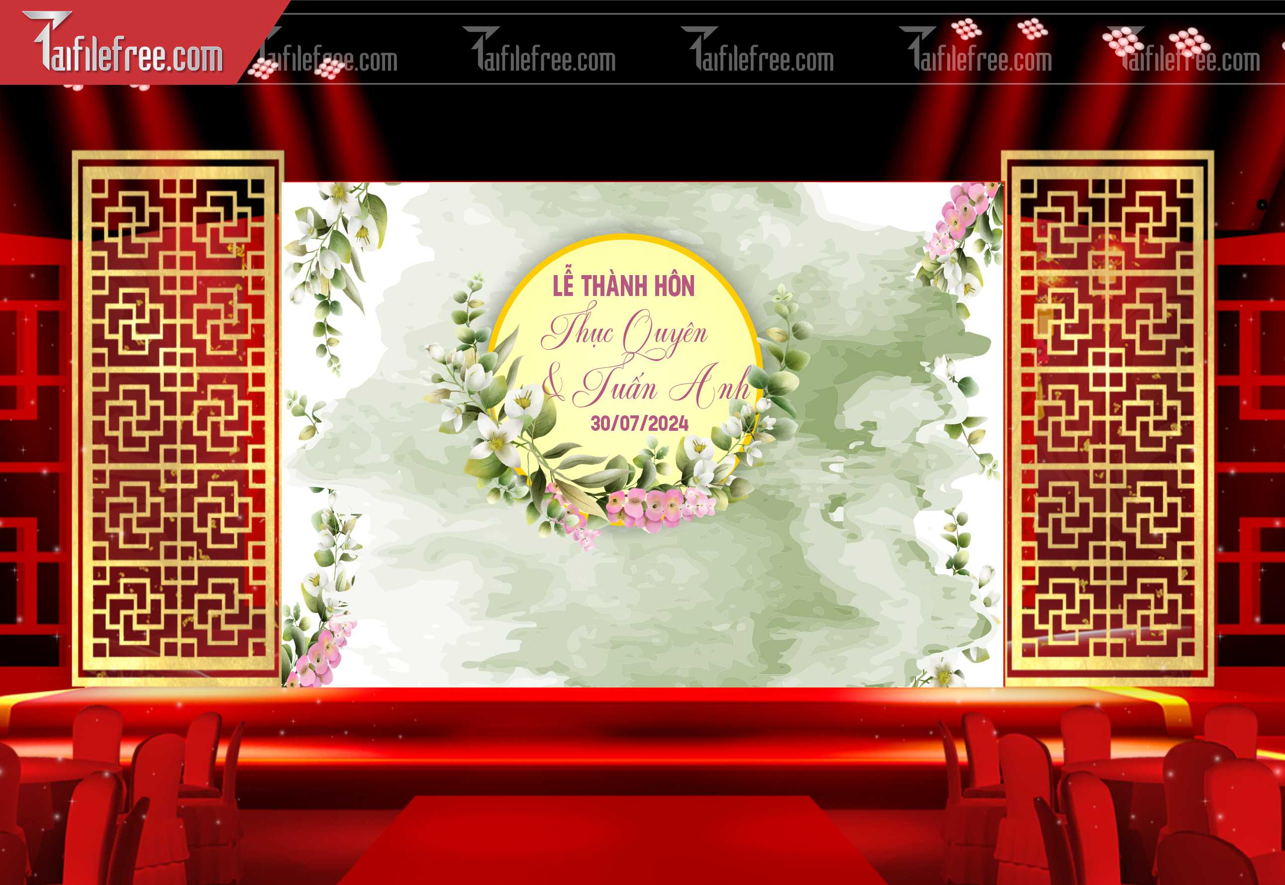 Mẫu Trang Trí Backdrop Đám Cưới Đẹp PDC29