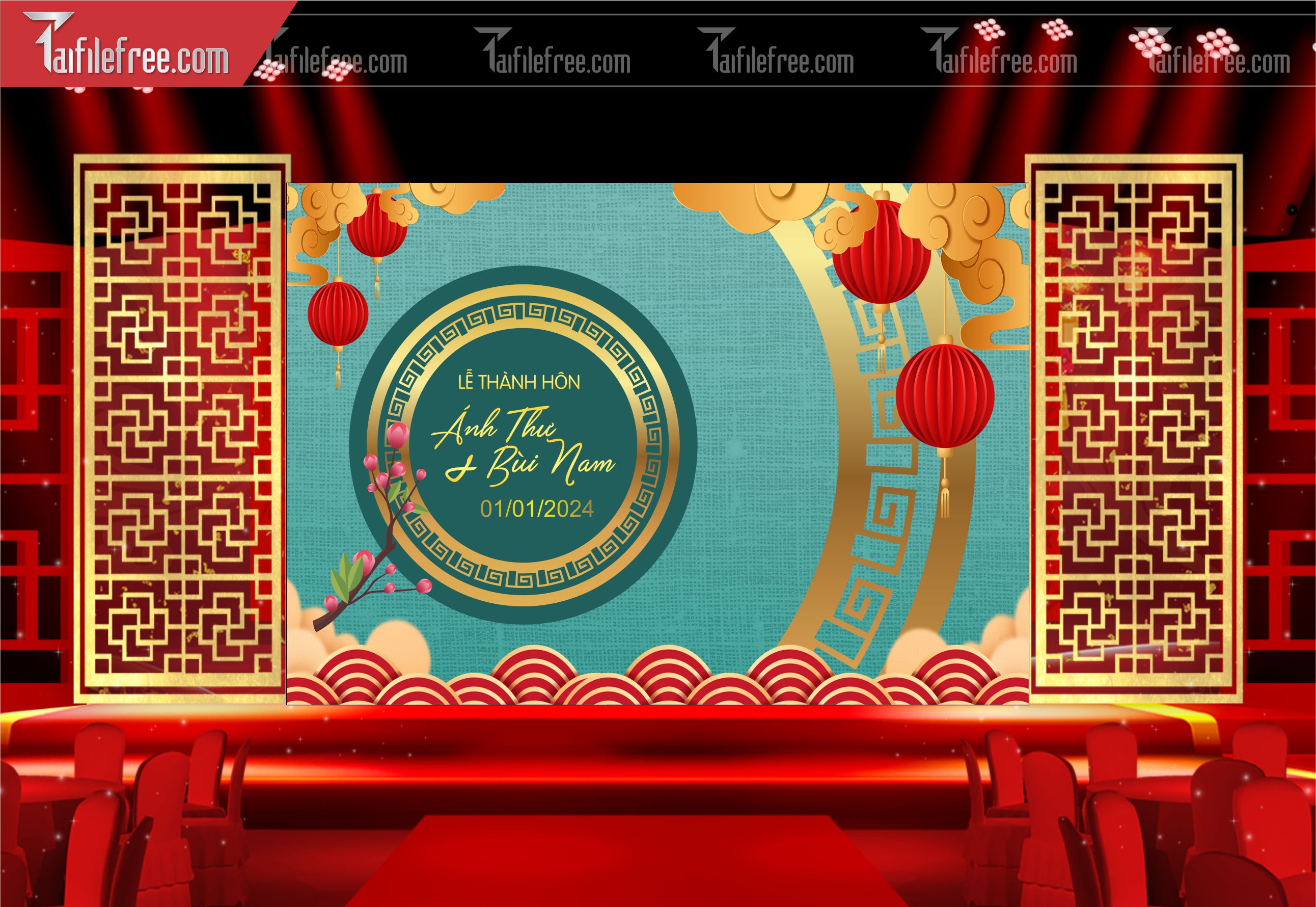 Mẫu Trang Trí Backdrop Đám Cưới Đẹp PDC32