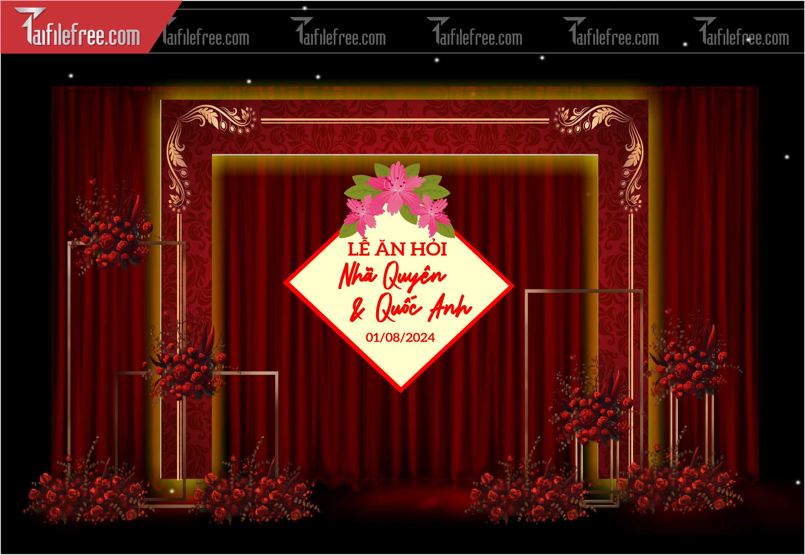 Mẫu Trang Trí Backdrop Đám Cưới Đẹp PDC33