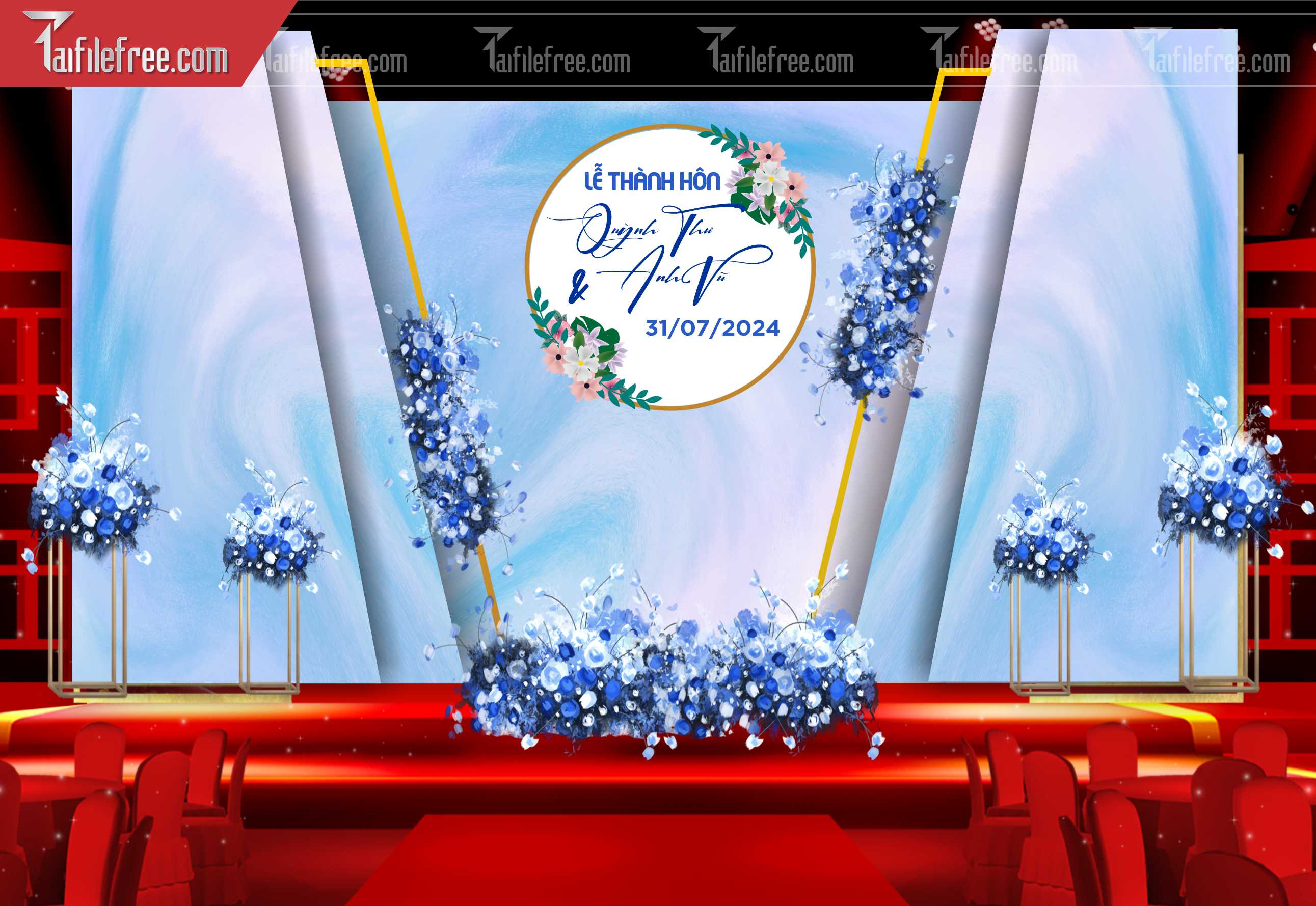Mẫu Trang Trí Backdrop Đám Cưới Đẹp PDC37