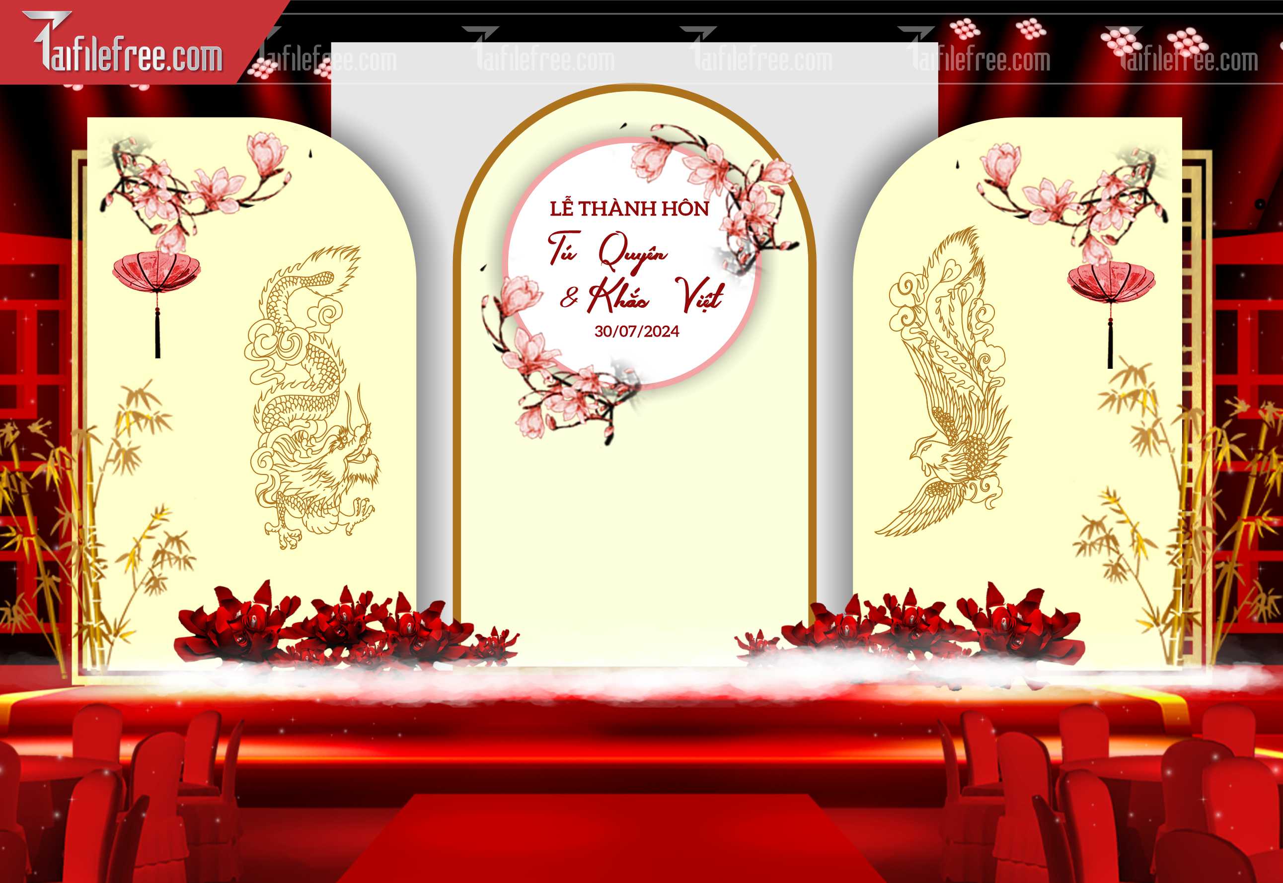 Mẫu Trang Trí Backdrop Đám Cưới Đẹp PDC38