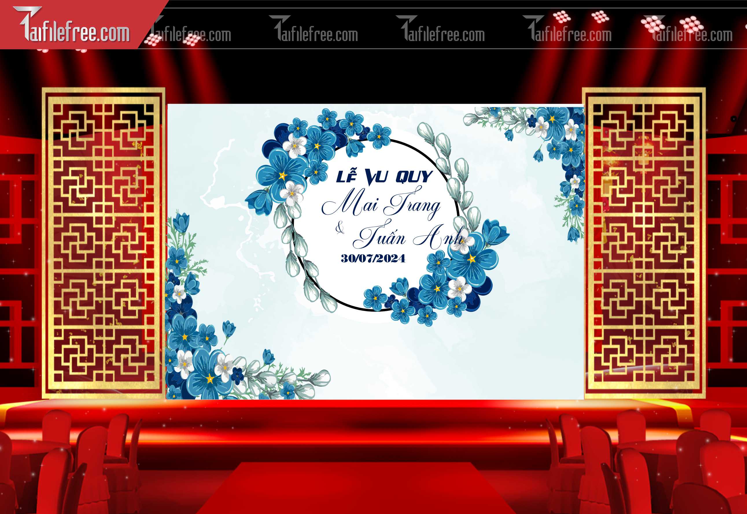 Mẫu Trang Trí Backdrop Đám Cưới Đẹp PDC40