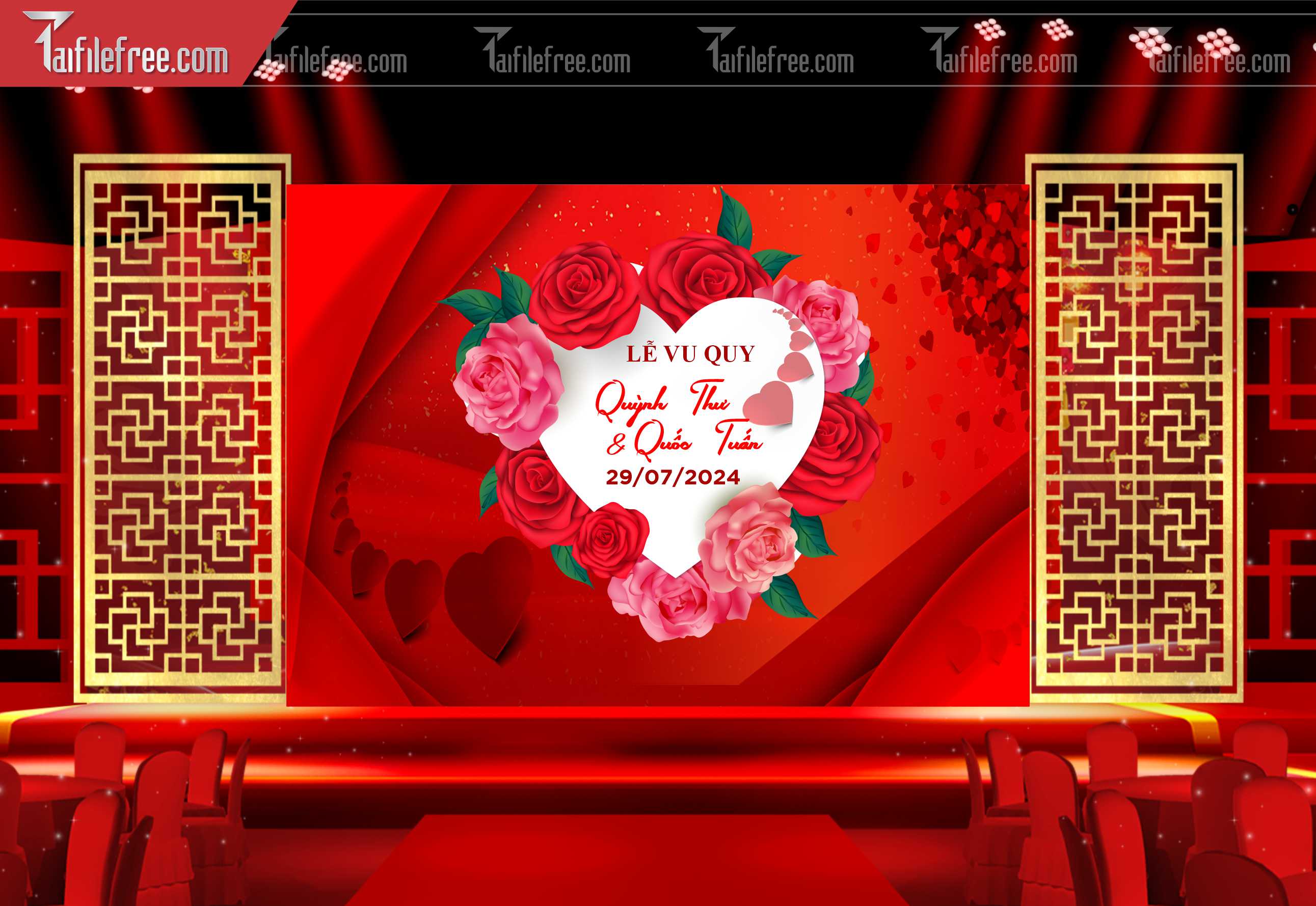 Mẫu Trang Trí Backdrop Đám Cưới Đẹp PDC41