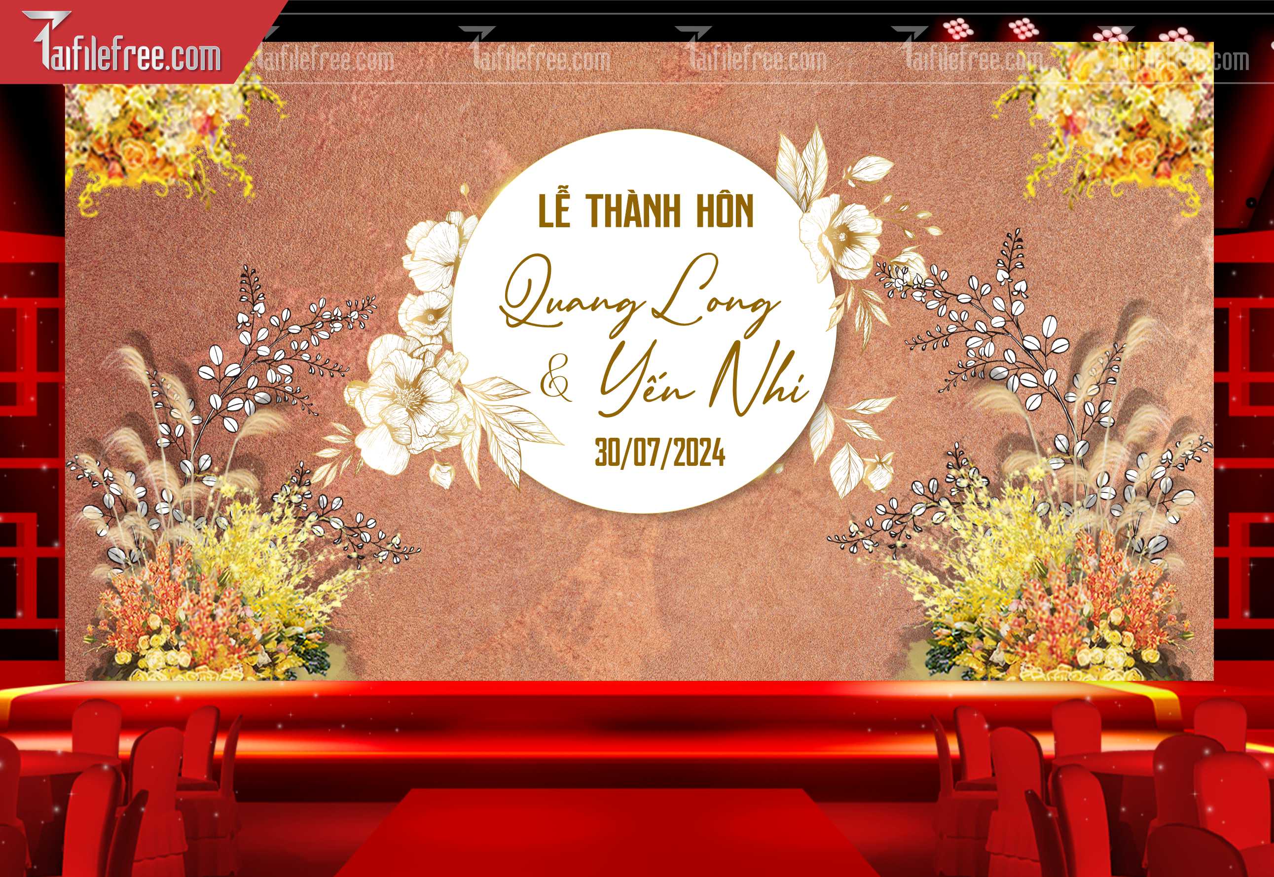 Mẫu Trang Trí Backdrop Đám Cưới Đẹp PDC42
