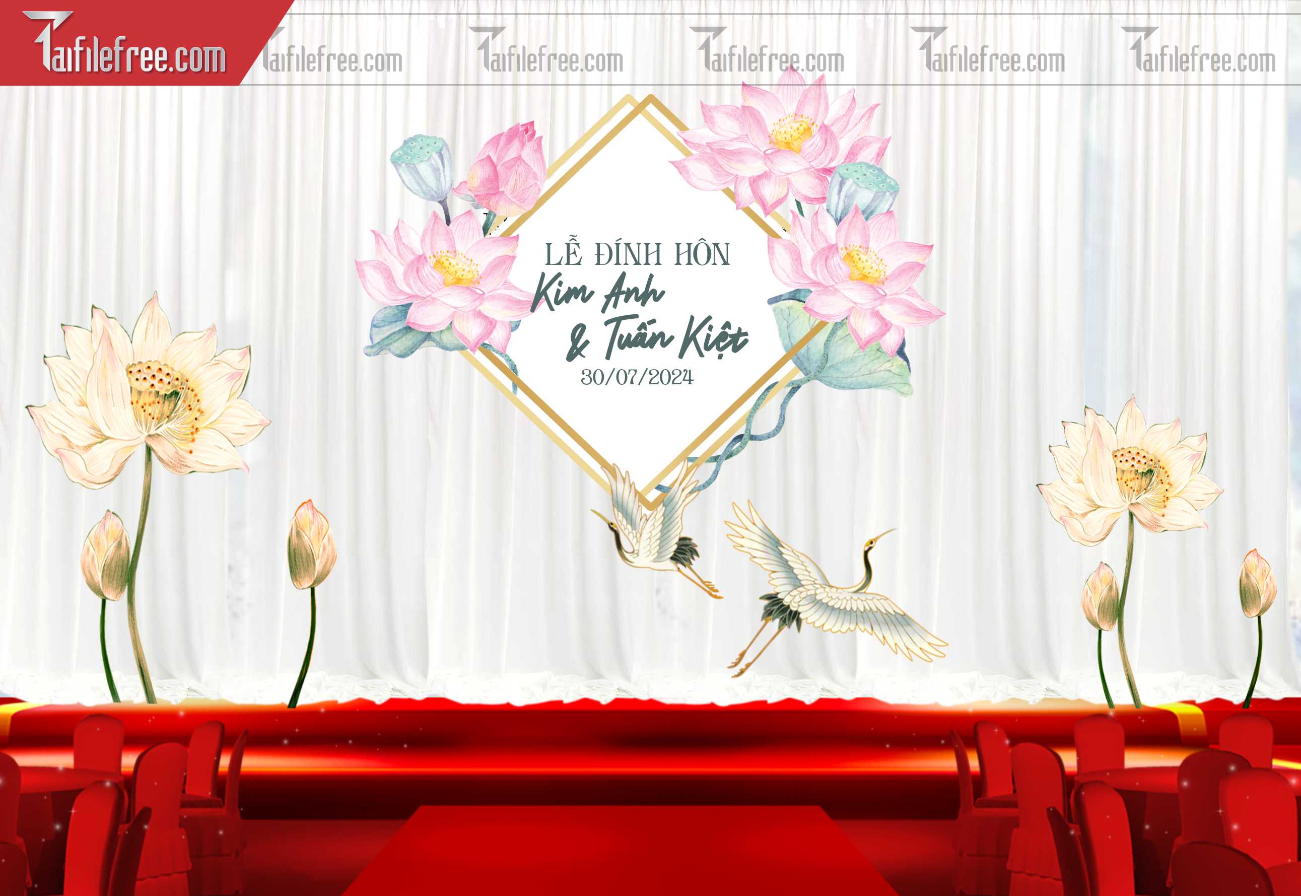 Mẫu Trang Trí Backdrop Đám Cưới Đẹp PDC43