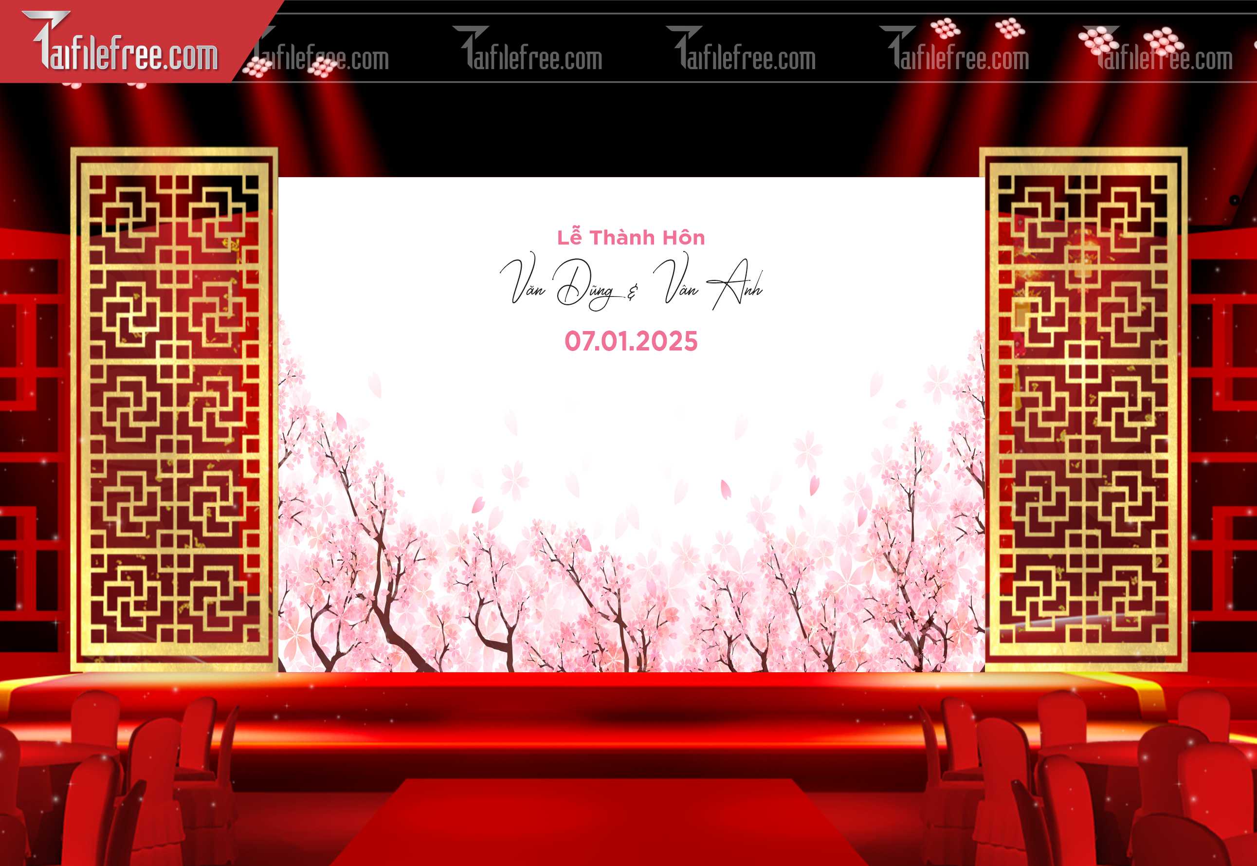Mẫu Trang Trí Backdrop Đám Cưới Đẹp PDC45