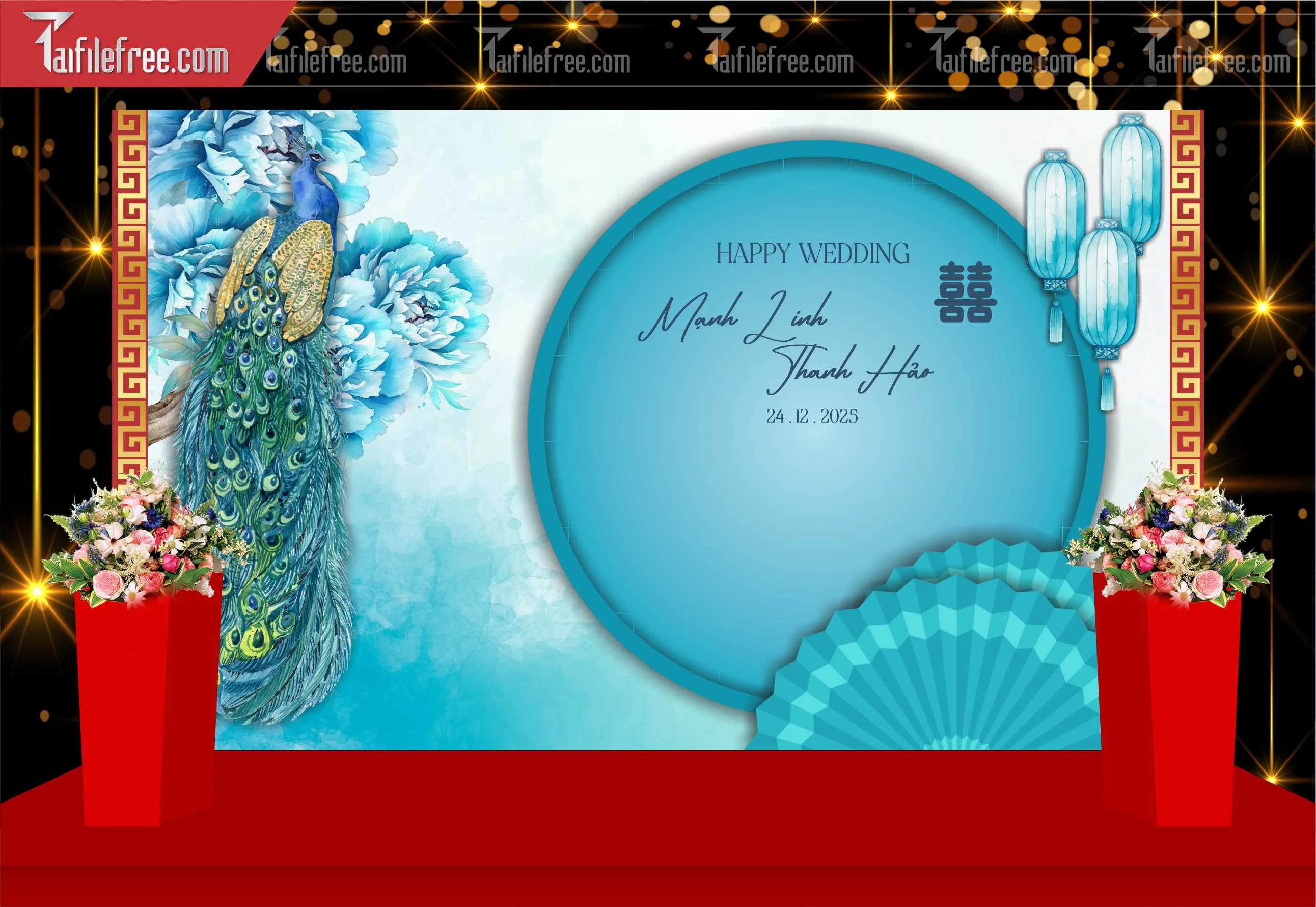Mẫu Trang Trí Backdrop Đám Cưới Đẹp PDC51