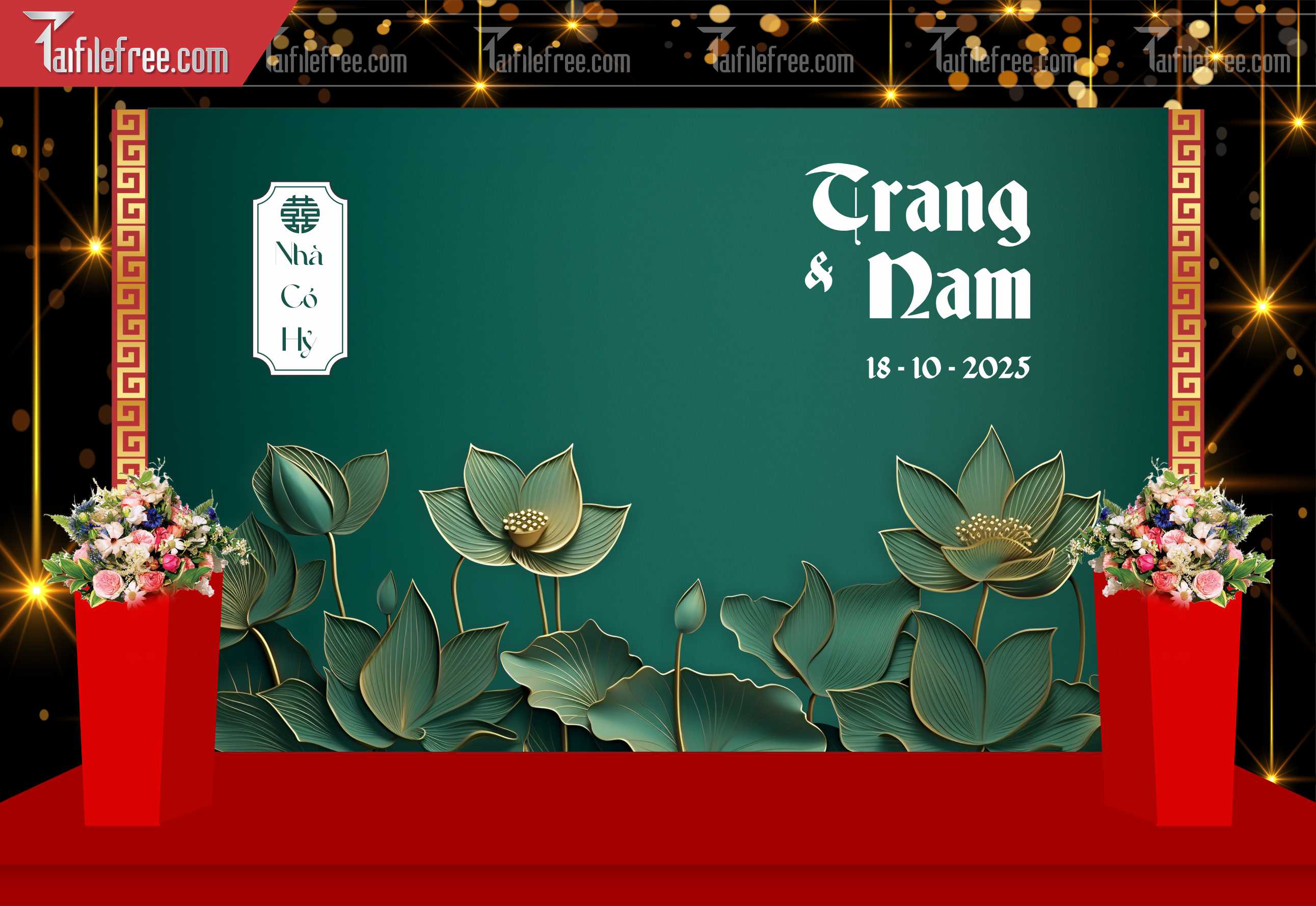 Mẫu Trang Trí Backdrop Đám Cưới Đẹp PDC53